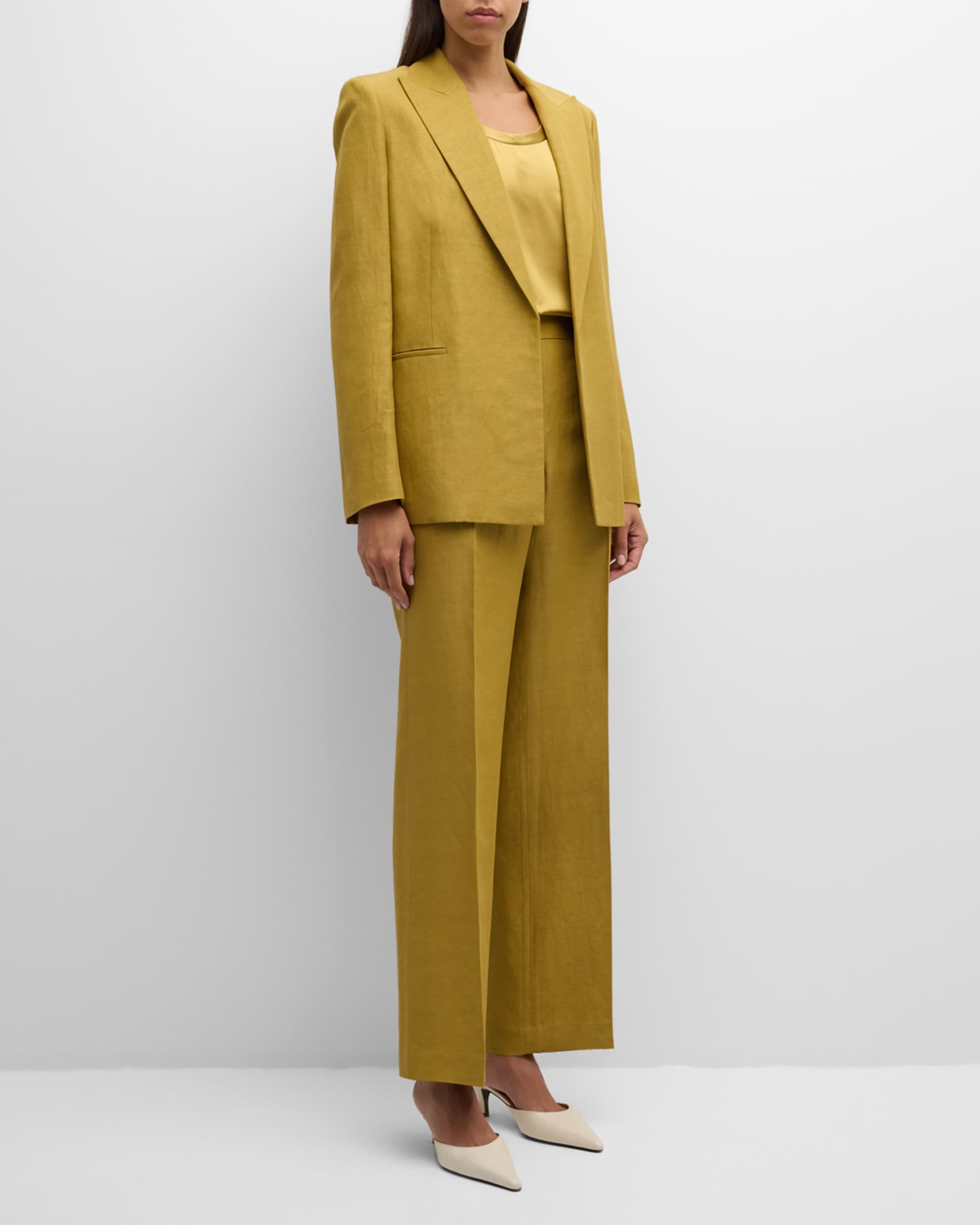 Open-Front Peak-Lapel Blazer 1