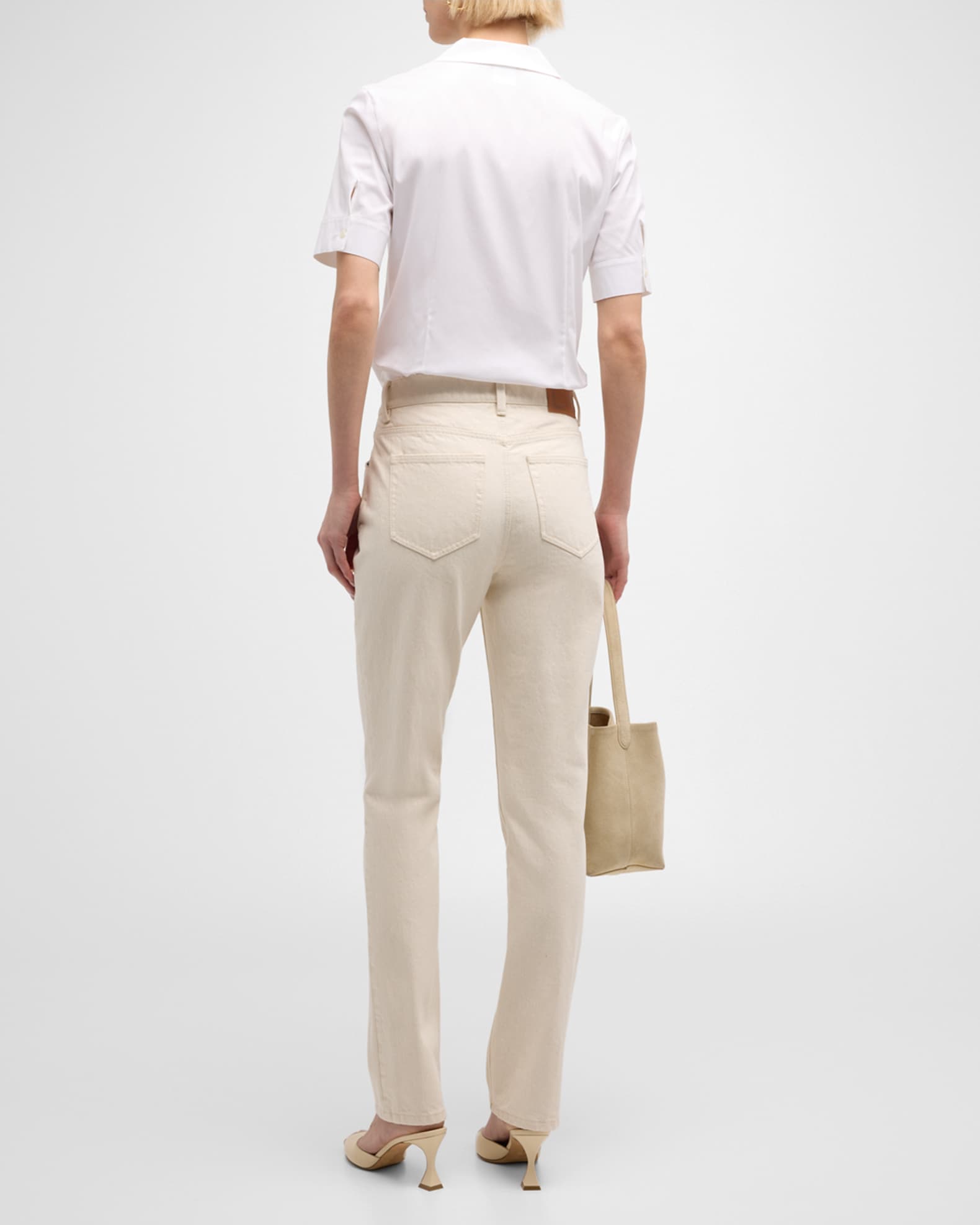 Lafayette 148 New York Cropped Straight-Leg Denim Jeans | Neiman Marcus