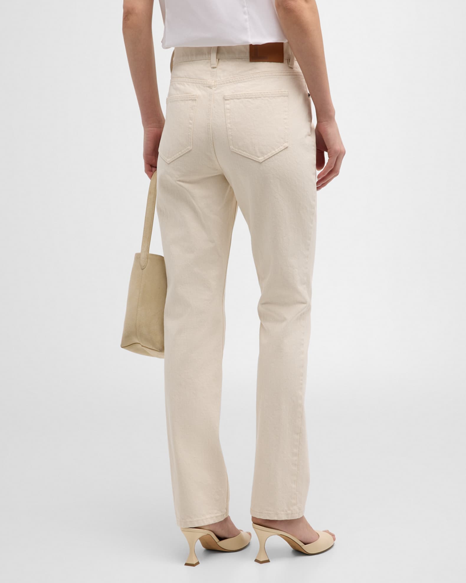 Lafayette 148 New York Cropped Straight-Leg Denim Jeans | Neiman Marcus