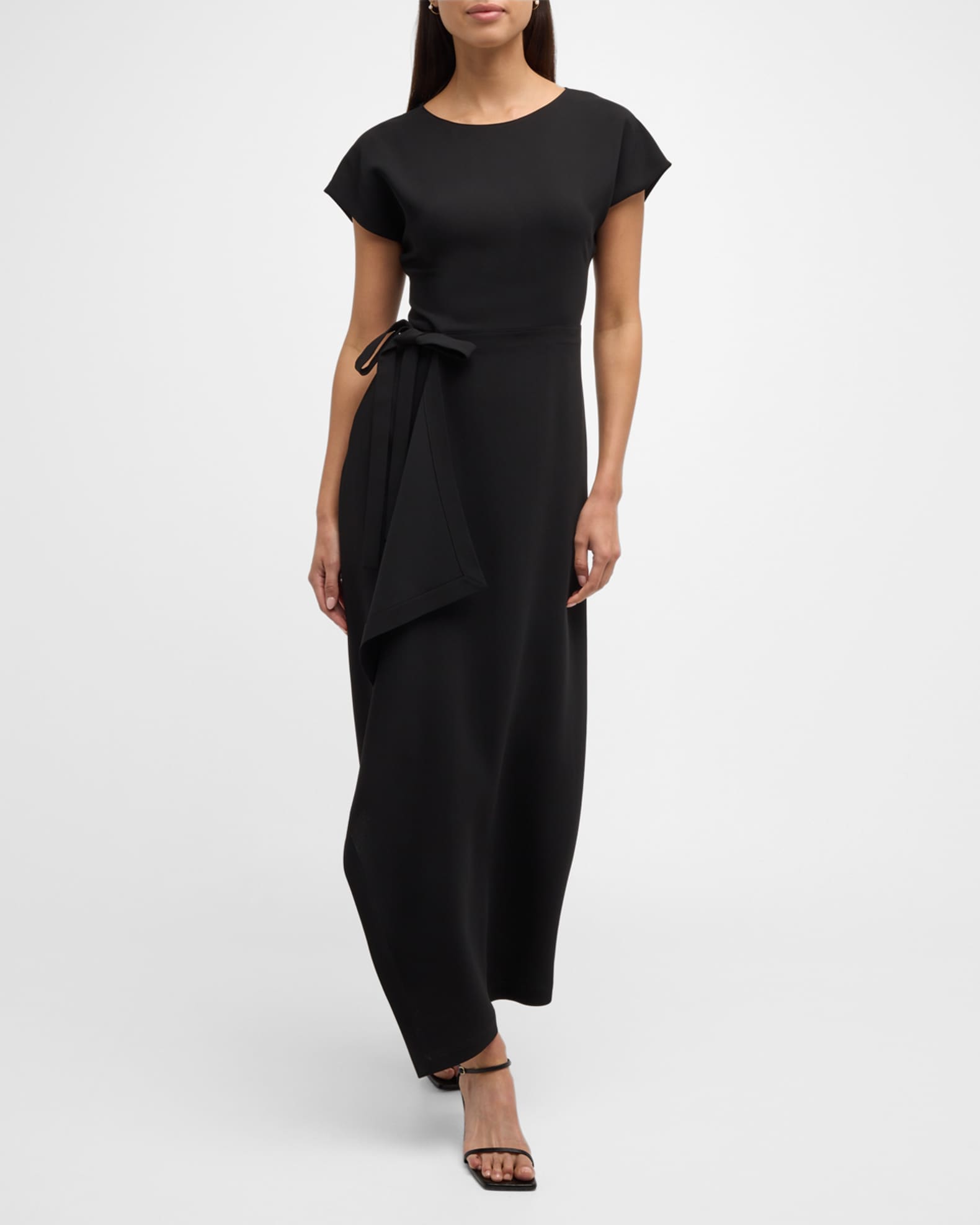 Ruffled Pleated Maxi Dress with Waist Tie - 82948 main image 0