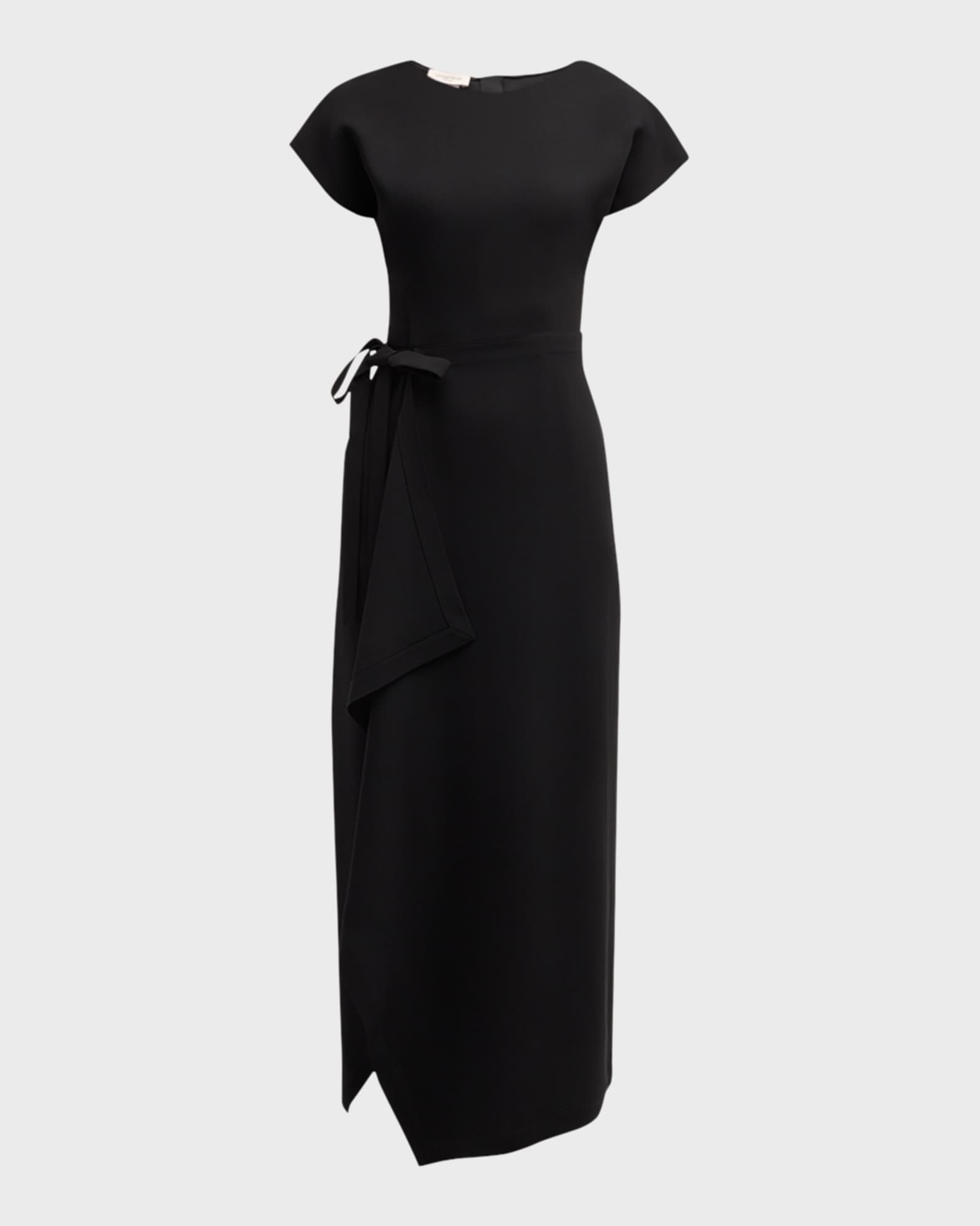 Lafayette 148 New York Tie Waist Finesse Crepe Maxi Dress Neiman Marcus