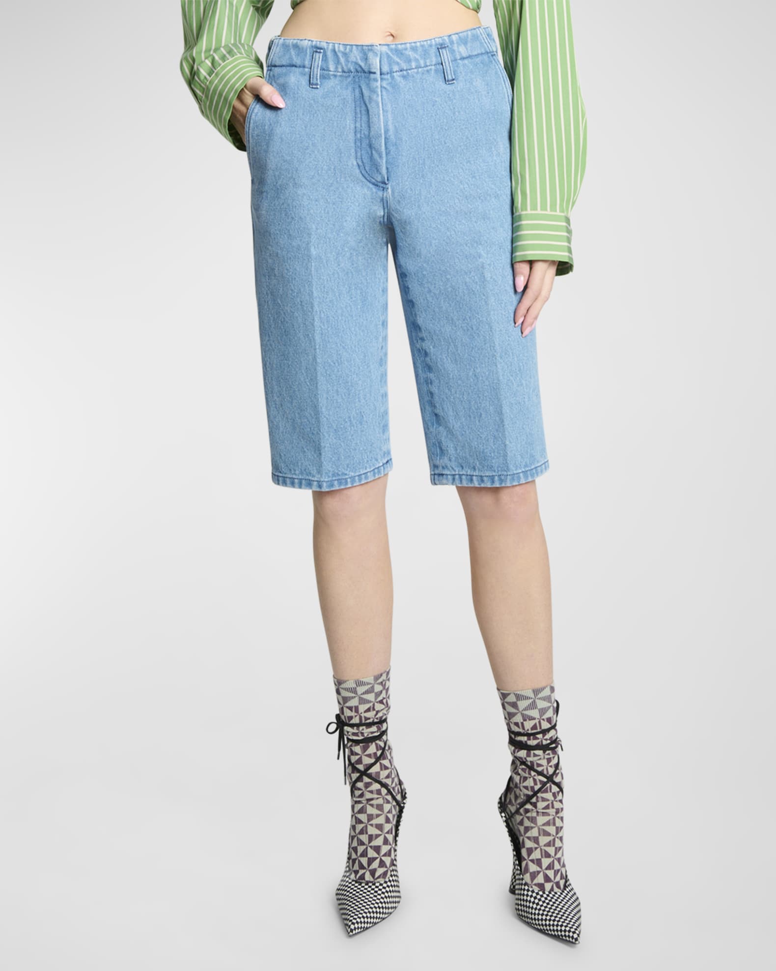 Dries Van Noten Navy Embellished Shorts