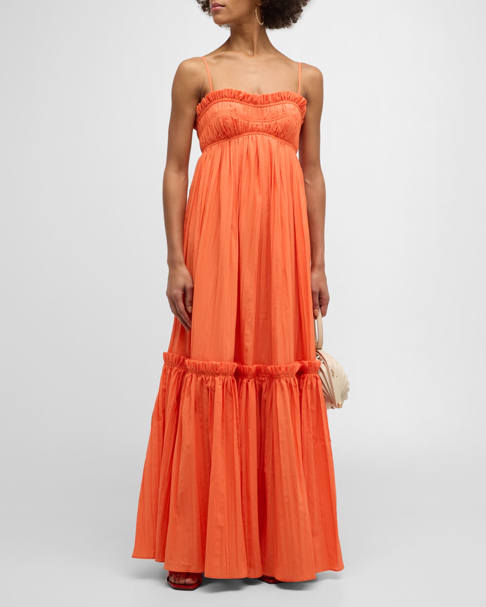 Pleated A-Line Maxi