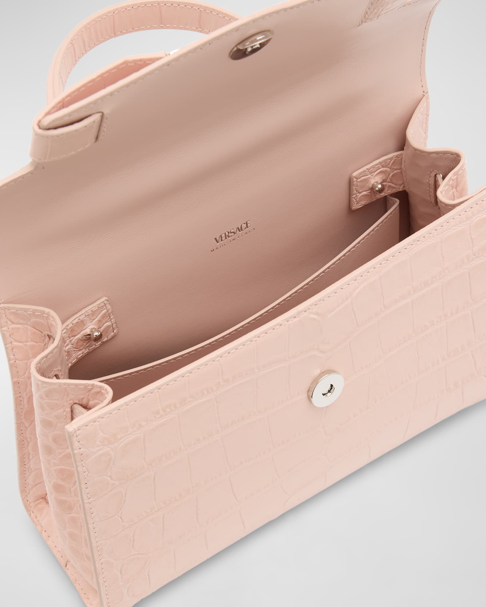 Versace Medusa 95 Croc-Embossed Top-Handle Bag | Neiman Marcus