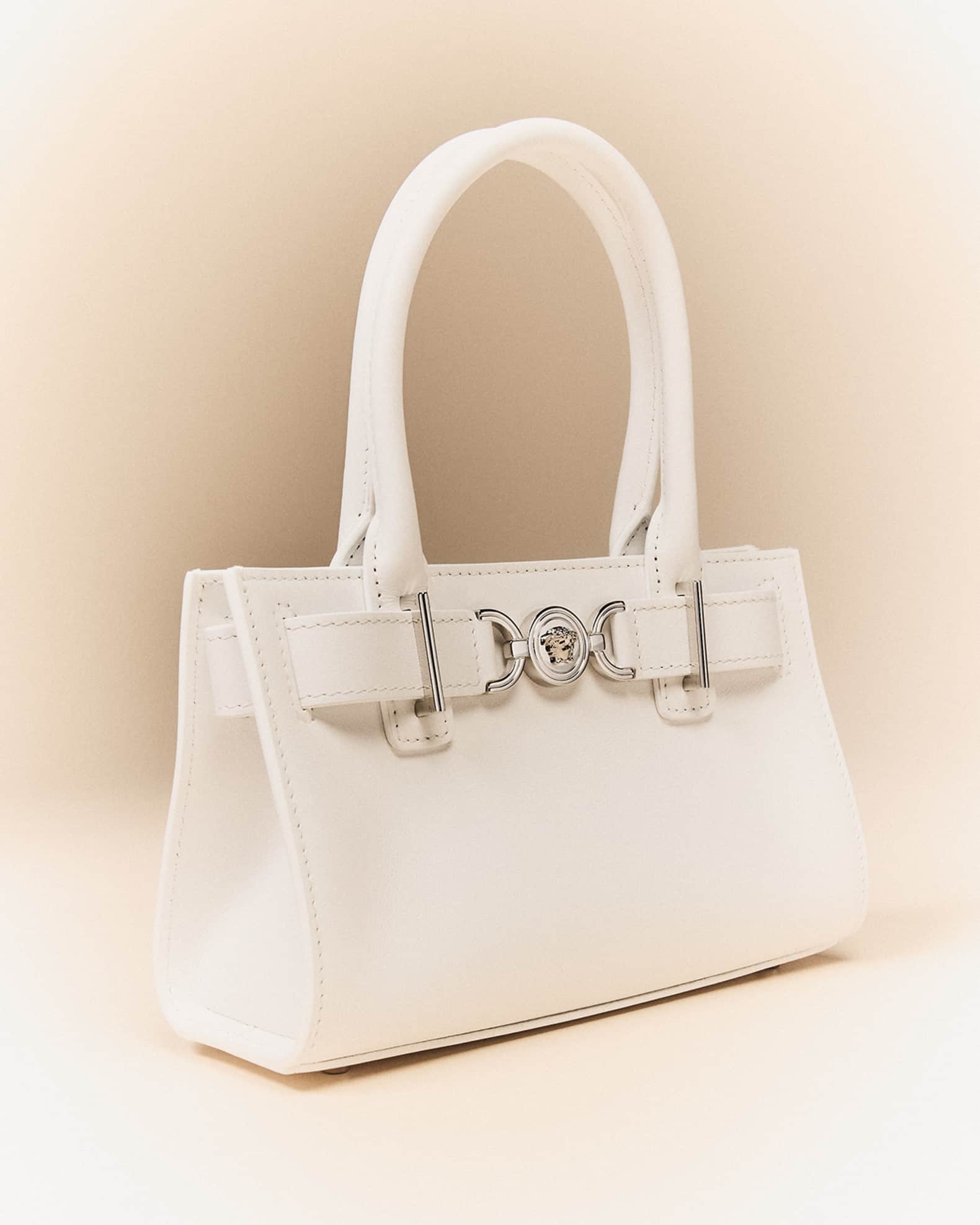 トートバッグ VERSACE 'Medusa '95' small shopping bag Gray 10131691A10795 Croc-Effect Medusa '95 Small Handbag Pink | VERSACE US