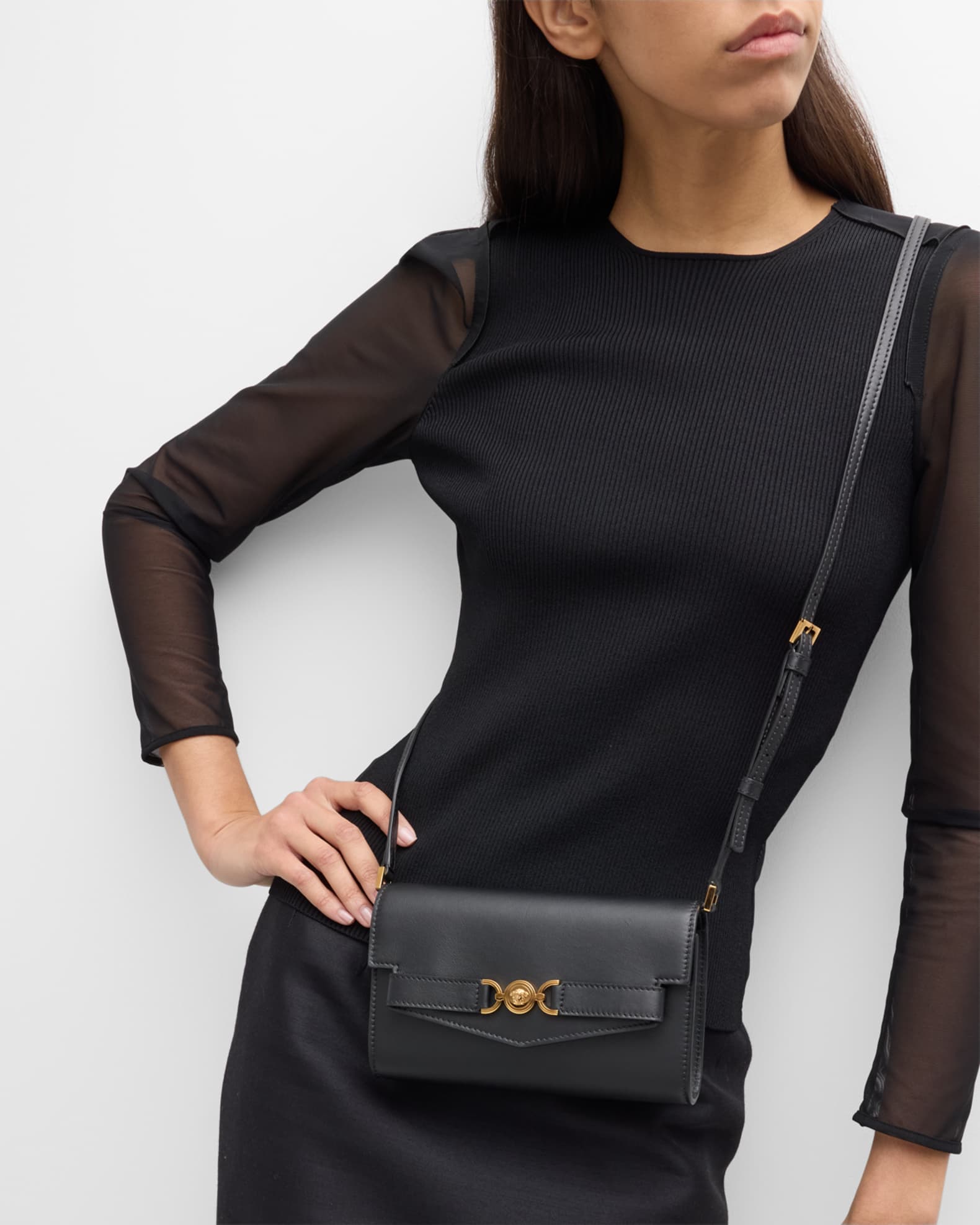 Versace Medusa 95 Mini Leather Shoulder Bag | Neiman Marcus