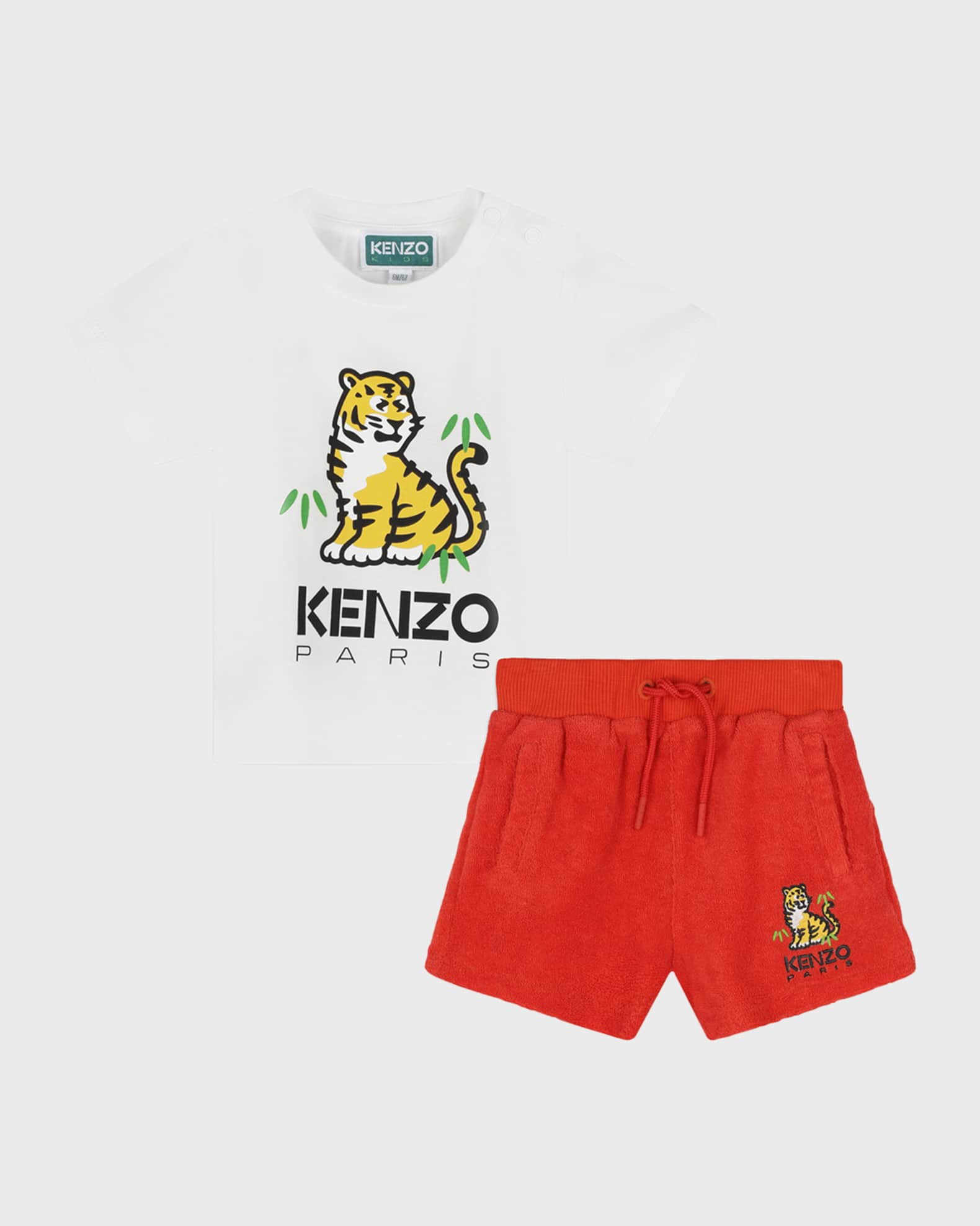 Kenzo Kids logo-print drawstring skirt - White