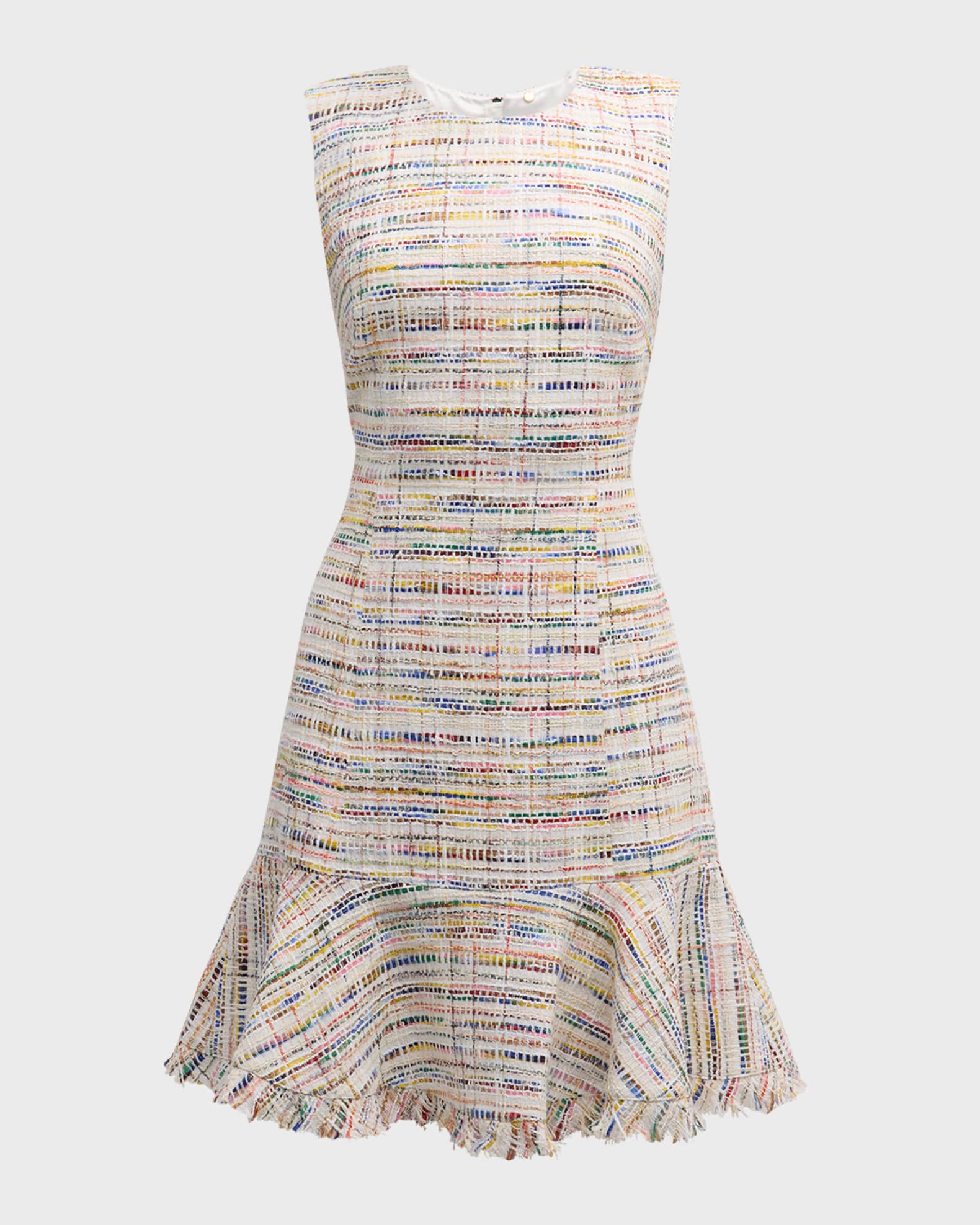 Roe Sleeveless Tweed Midi Dress 0