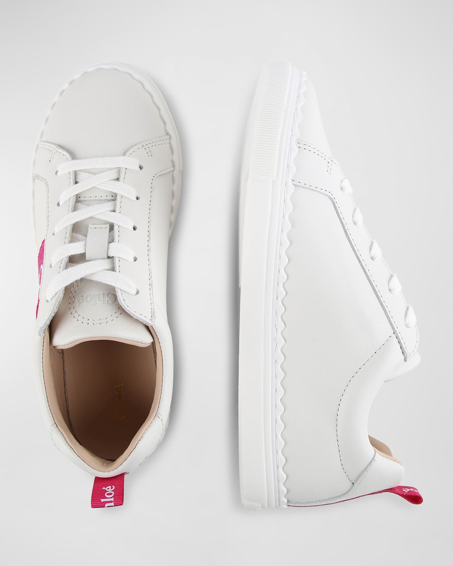 Girl s Lauren Low Top Leather Sneakers Neiman Marcus