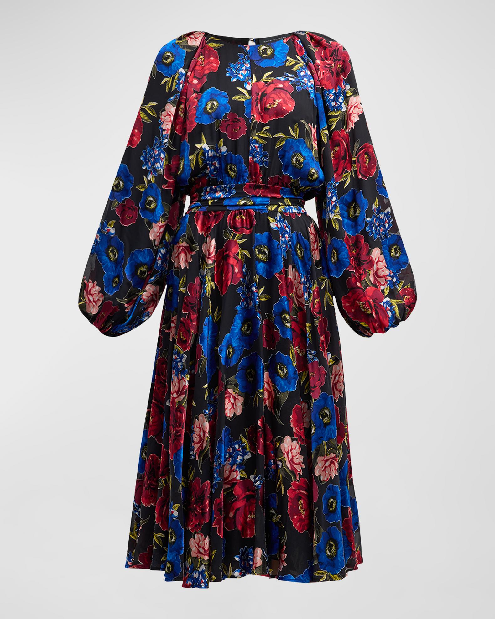 tahari a line dress The Audrey Floral-Print A-Line Midi Dress