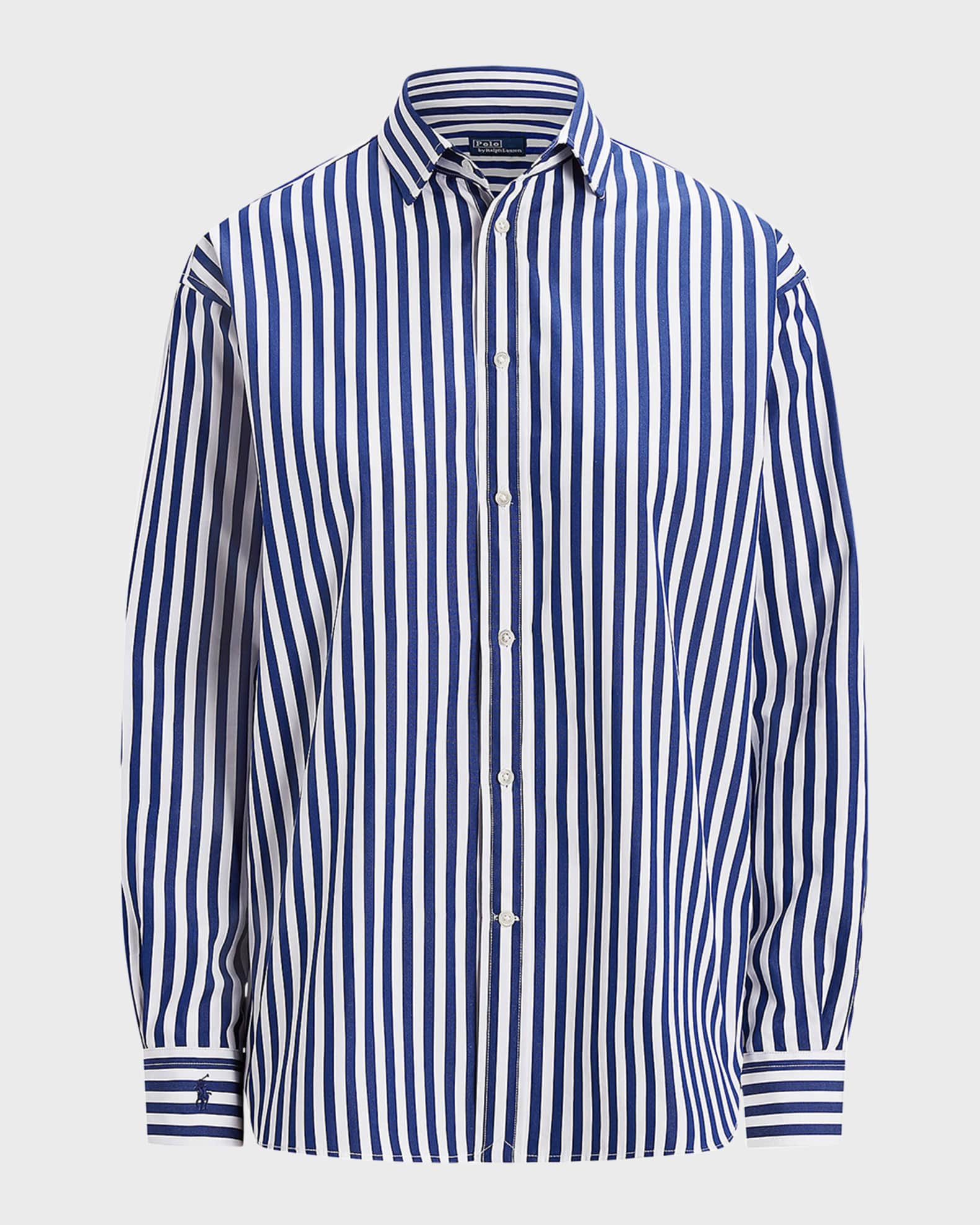 Carolina Herrera stripe-pattern cotton shirt - Blue