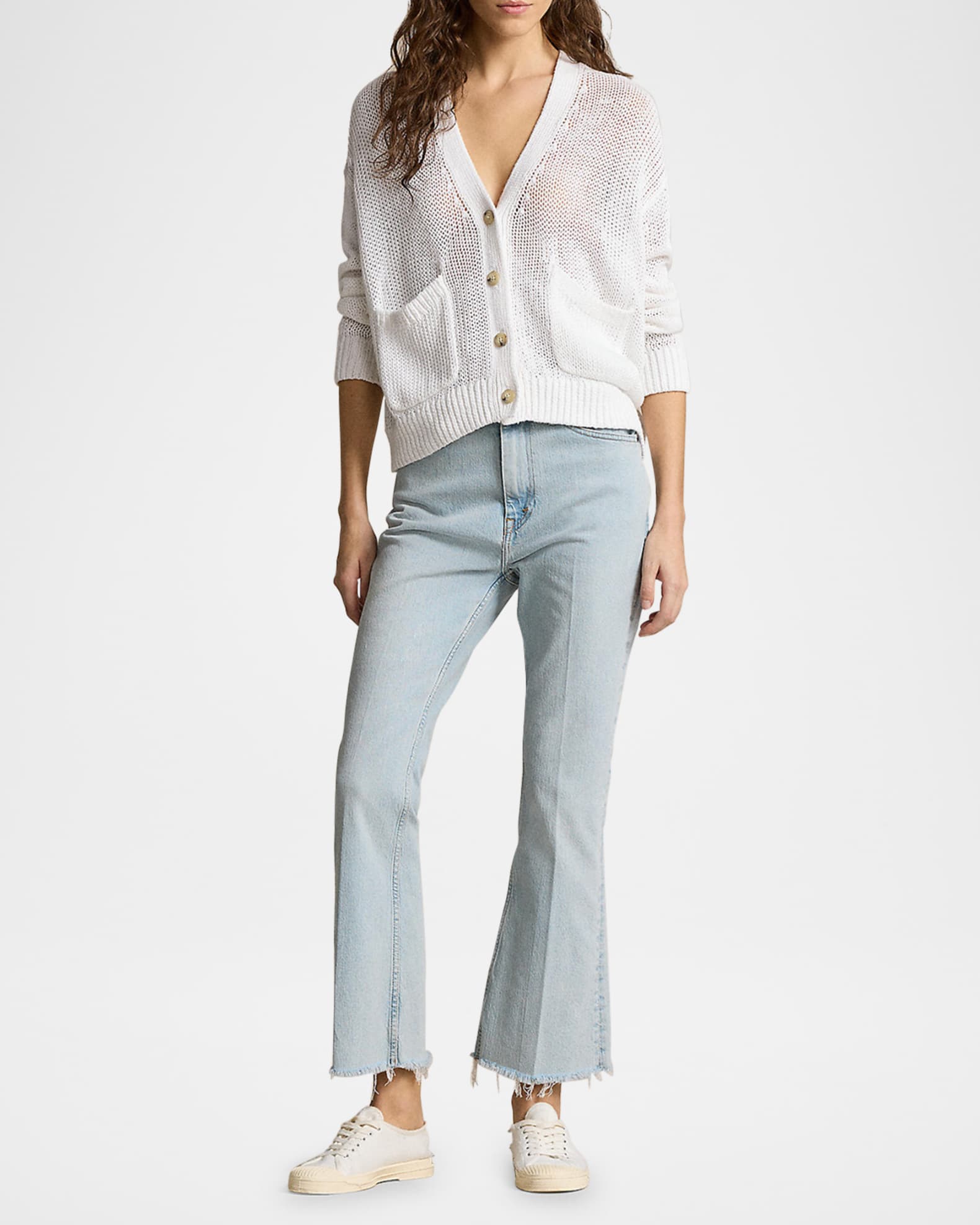 Shop Polo Ralph Lauren Oversized Linen-Blend Cardigan | Saks