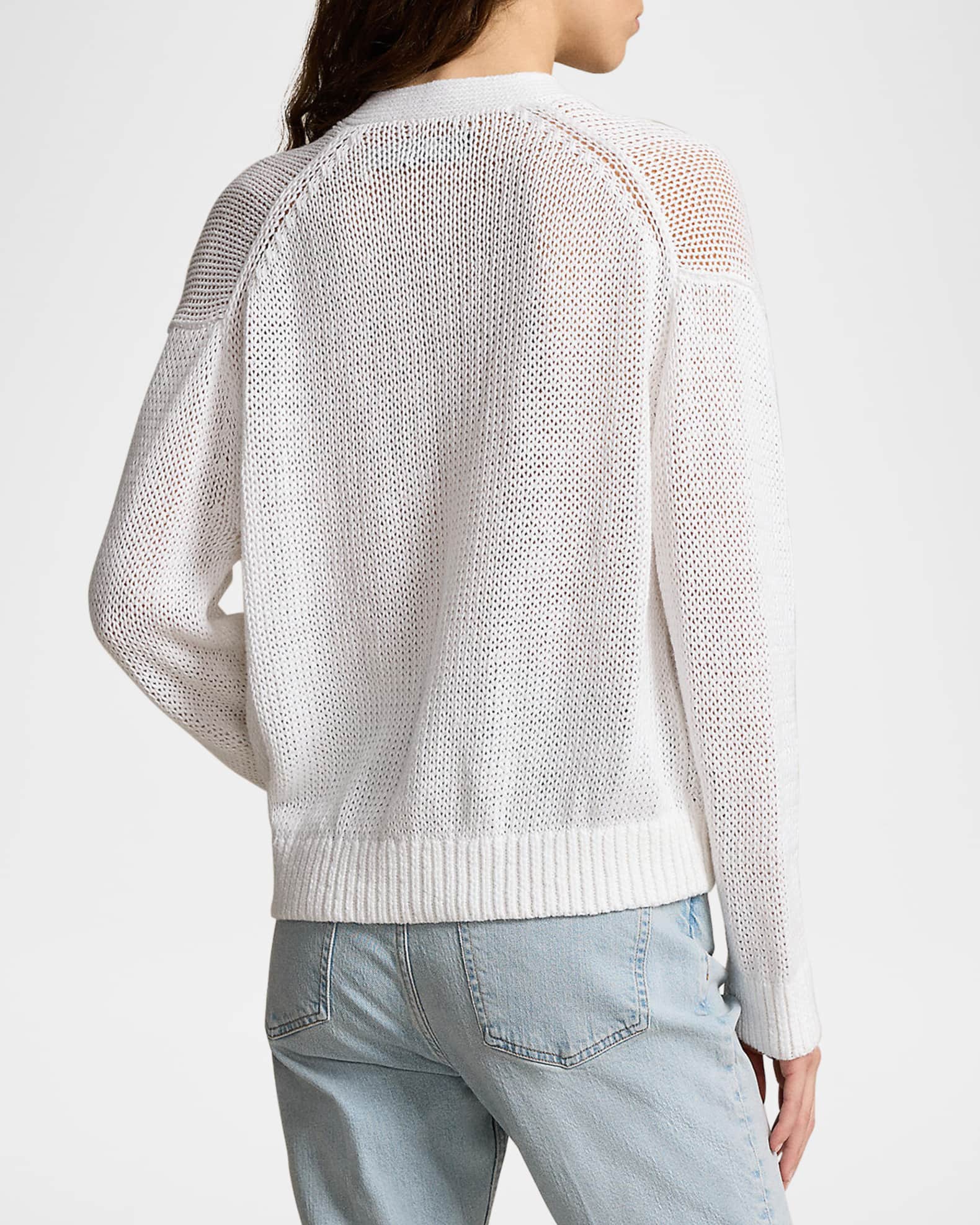 Polo Ralph Lauren Linen-Blend V-Neck Cardigan | Neiman Marcus
