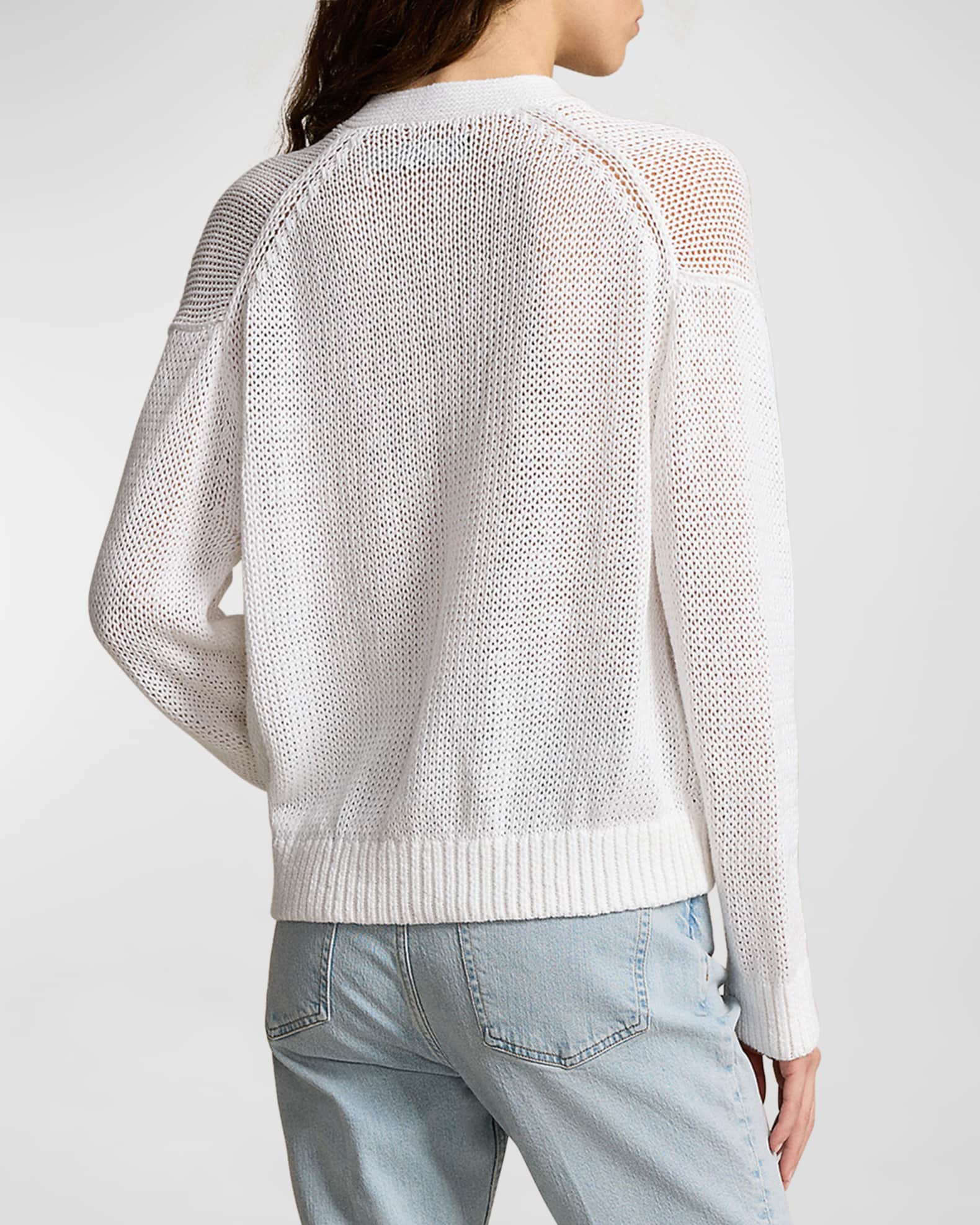 Polo Ralph Lauren Linen-Blend V-Neck Cardigan | Neiman Marcus