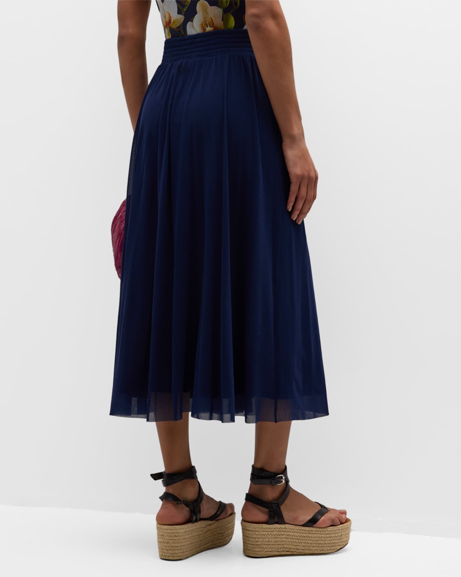 Fuzzi tulle hotsell mesh midi skirt