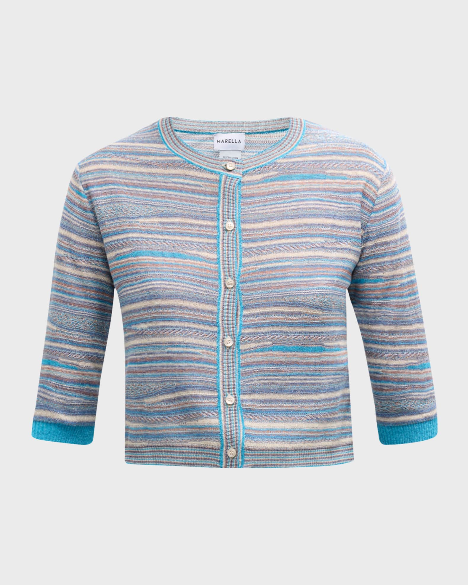 Marella Lodola3 Striped Button-Down Sweater