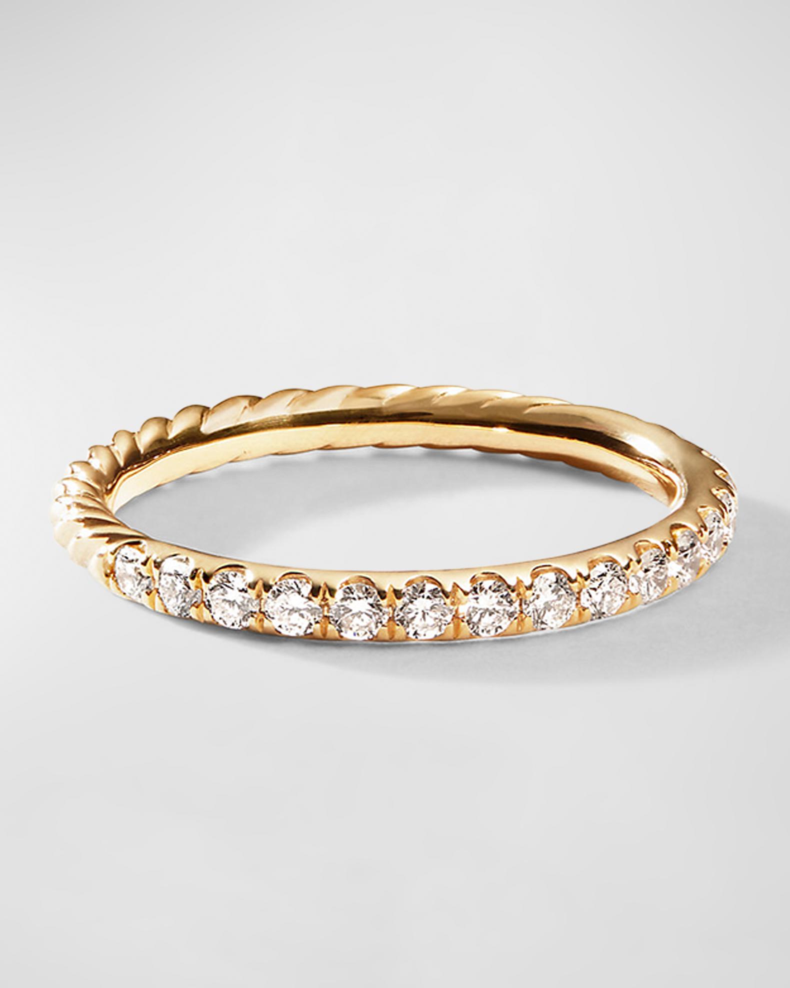 Cable Collectibles Stack Ring in 18K Yellow Gold with Pave Diamonds ...