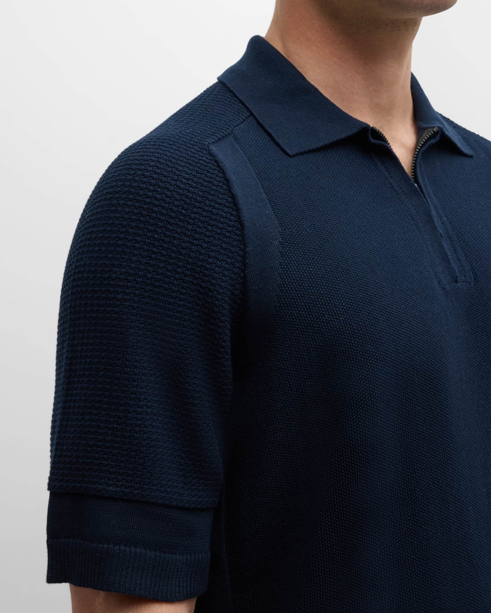 Stone Island Men's Waffle Knit Polo Shirt Neiman Marcus