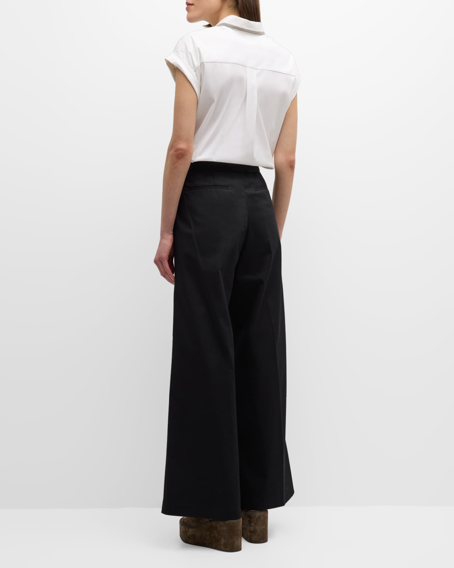 Fabiana Filippi Light Purple Straight Leg Trousers w Side Beading
