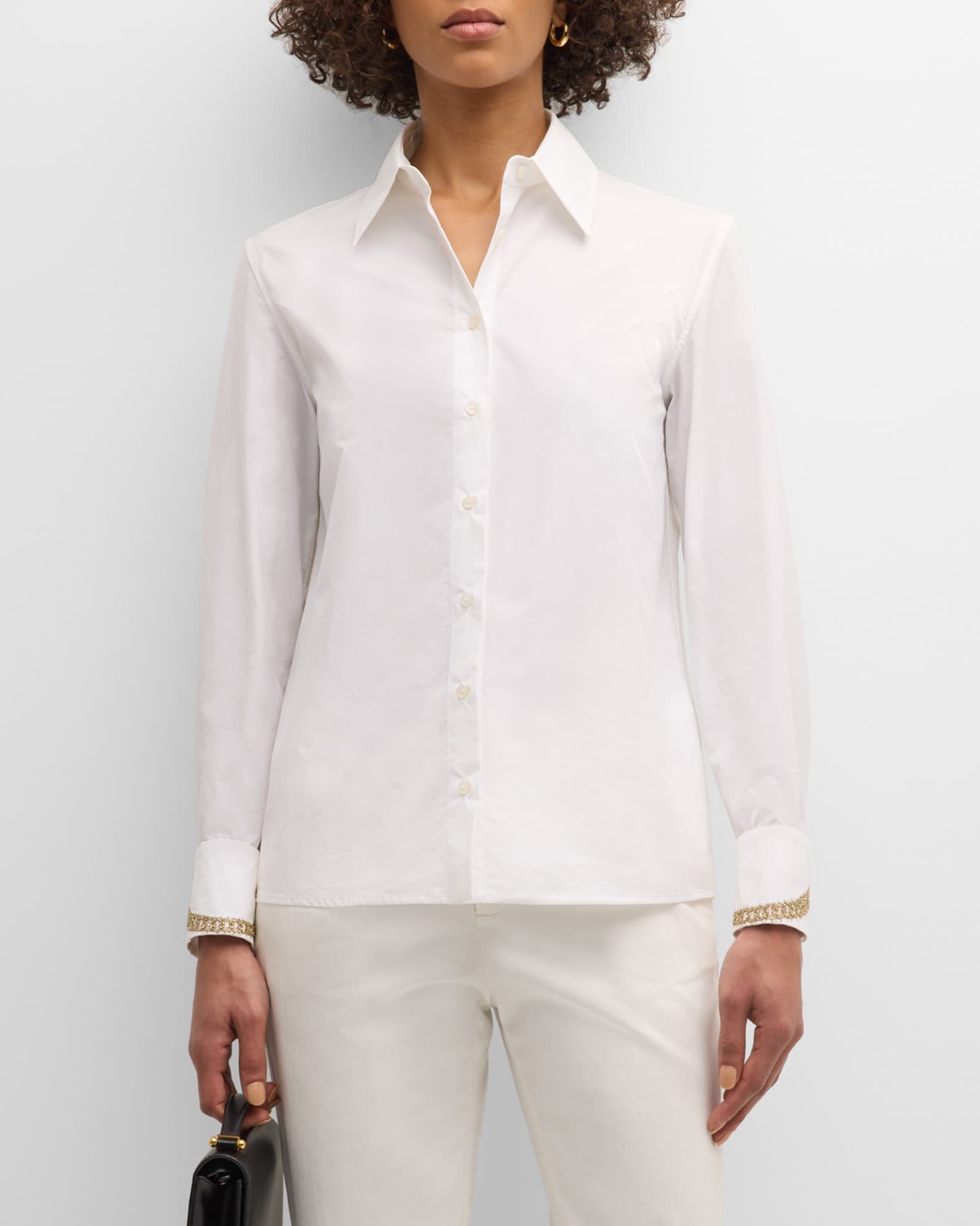 Embroidered Cotton Poplin Top