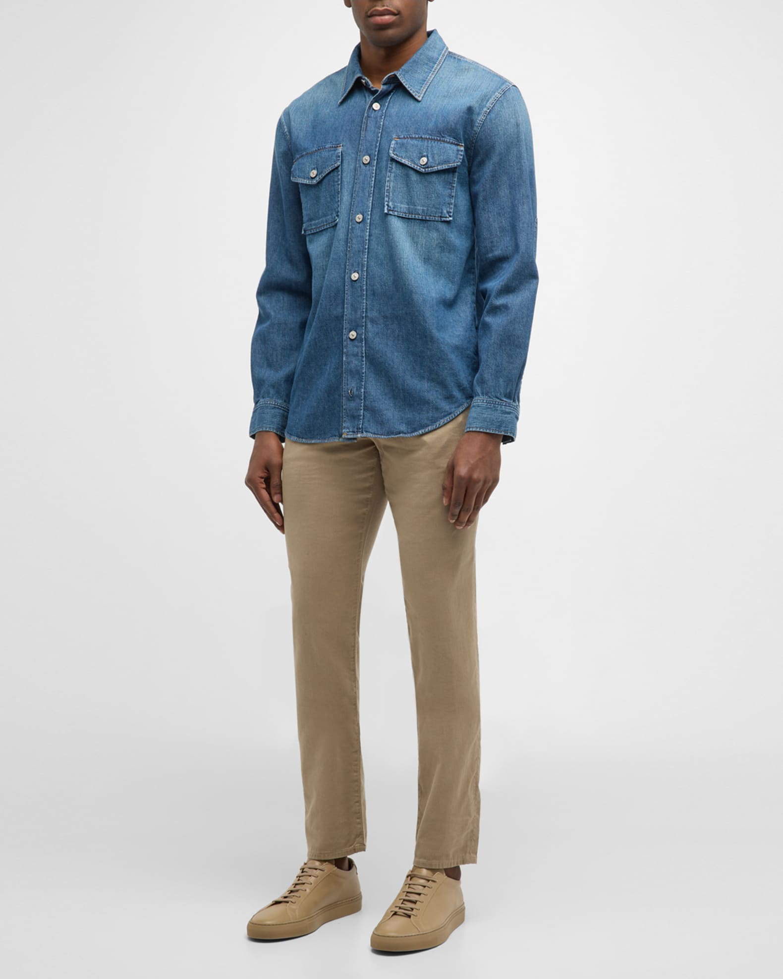 Men's Gage Stretch Linen-Cotton Pants 1