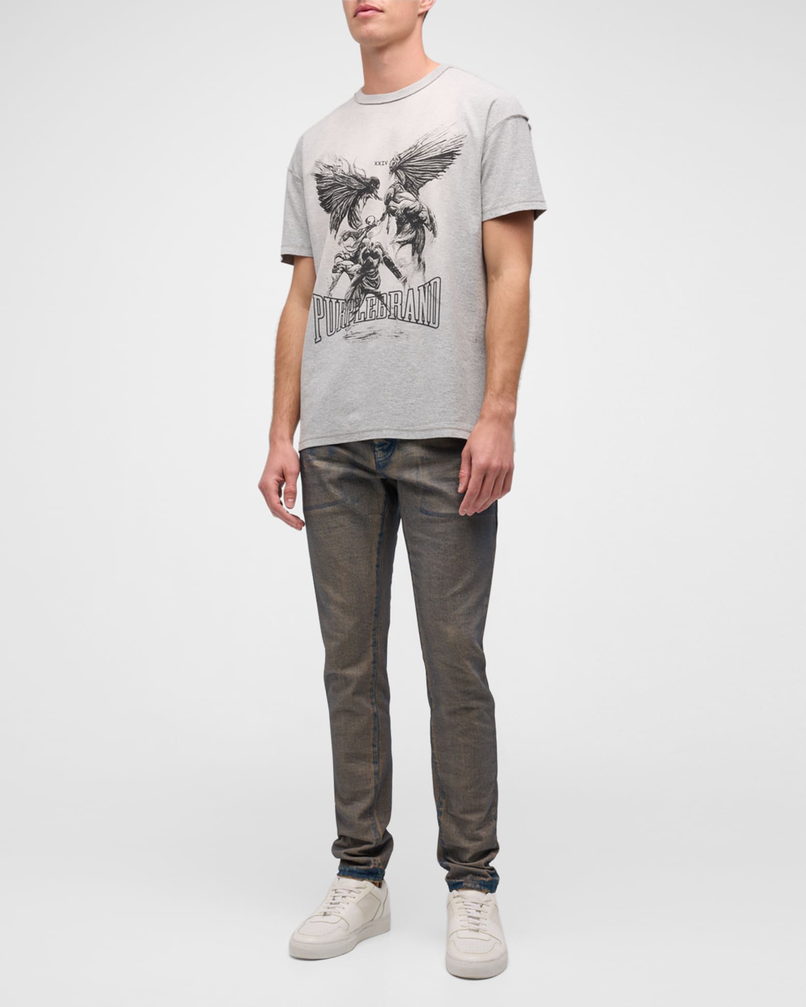 PURPLE Men s Antiqued Snow Wash Jeans Neiman Marcus