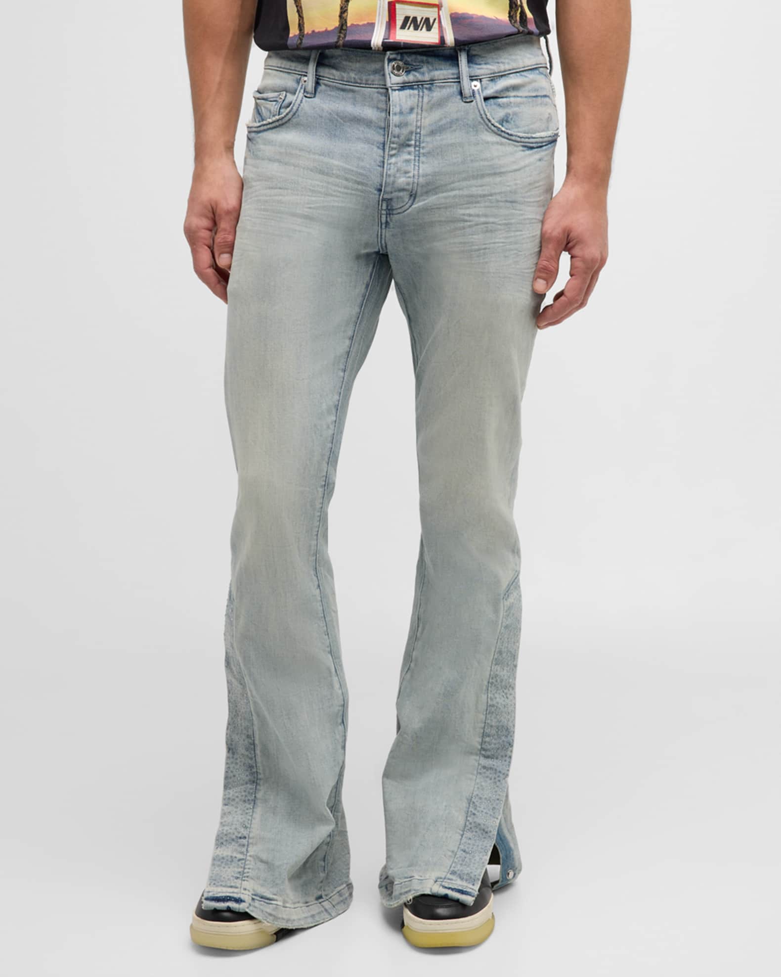 Mens denim flares cheap
