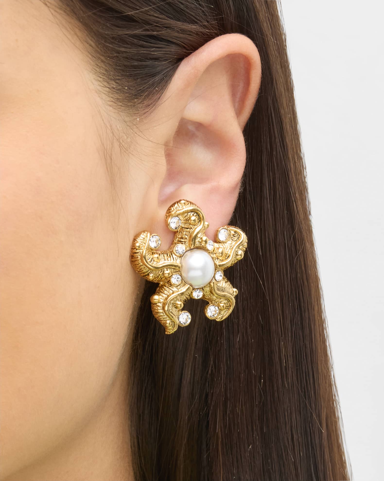 Kenneth Jay Lane Starfish Clip On Earrings Neiman Marcus