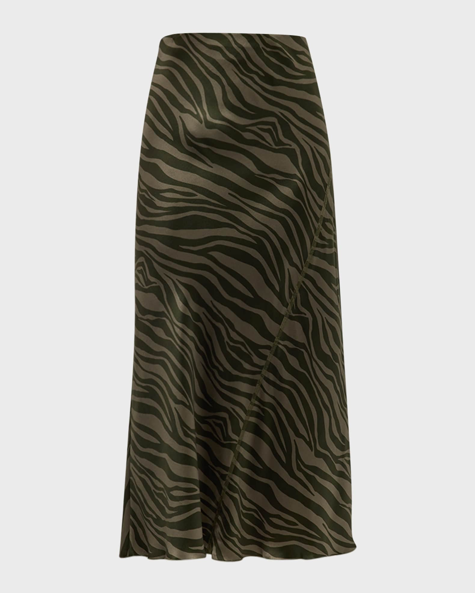 Matchmaker tiger-print silk maxi skirt