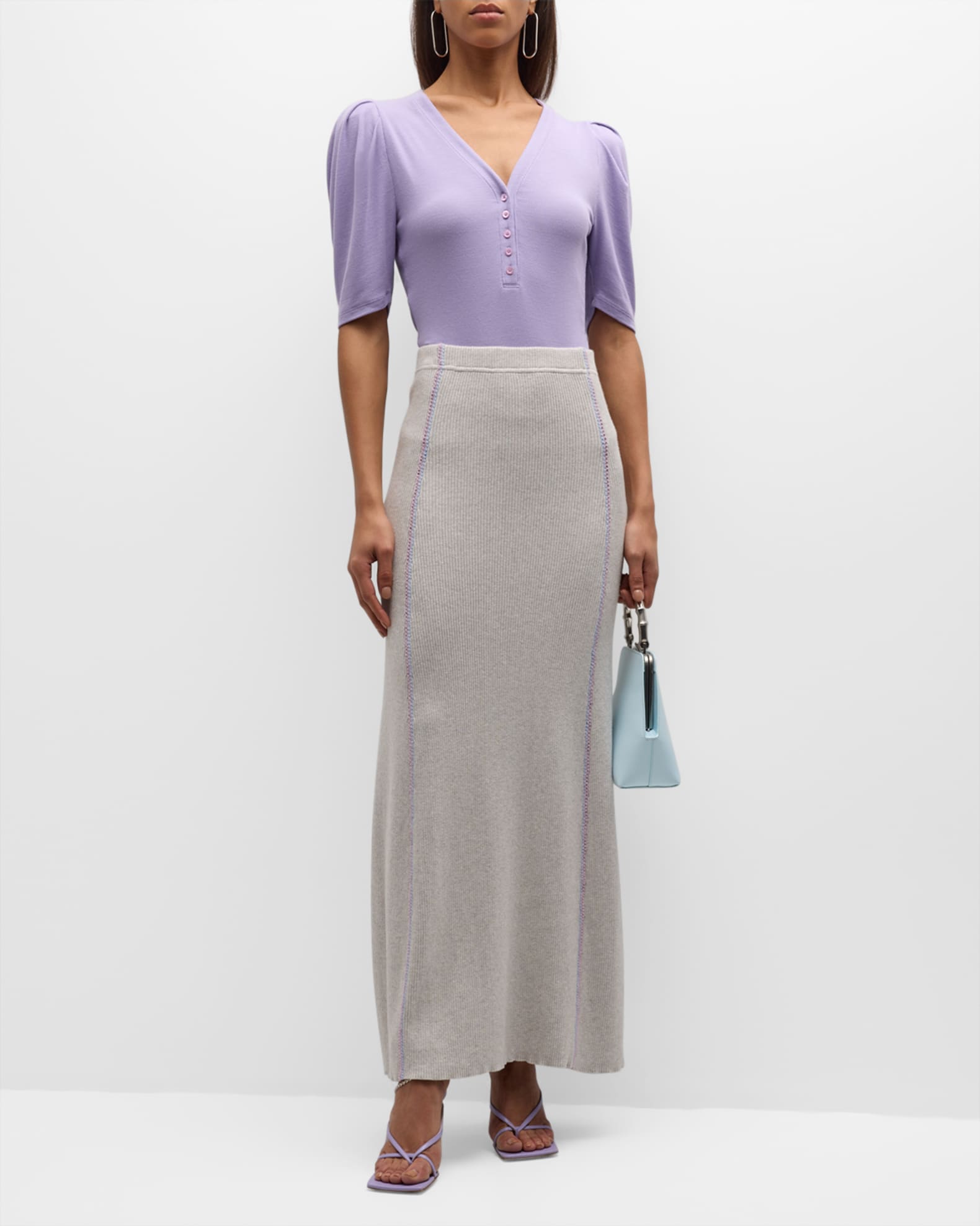 Cotton Cashmere Knit Maxi Skirt