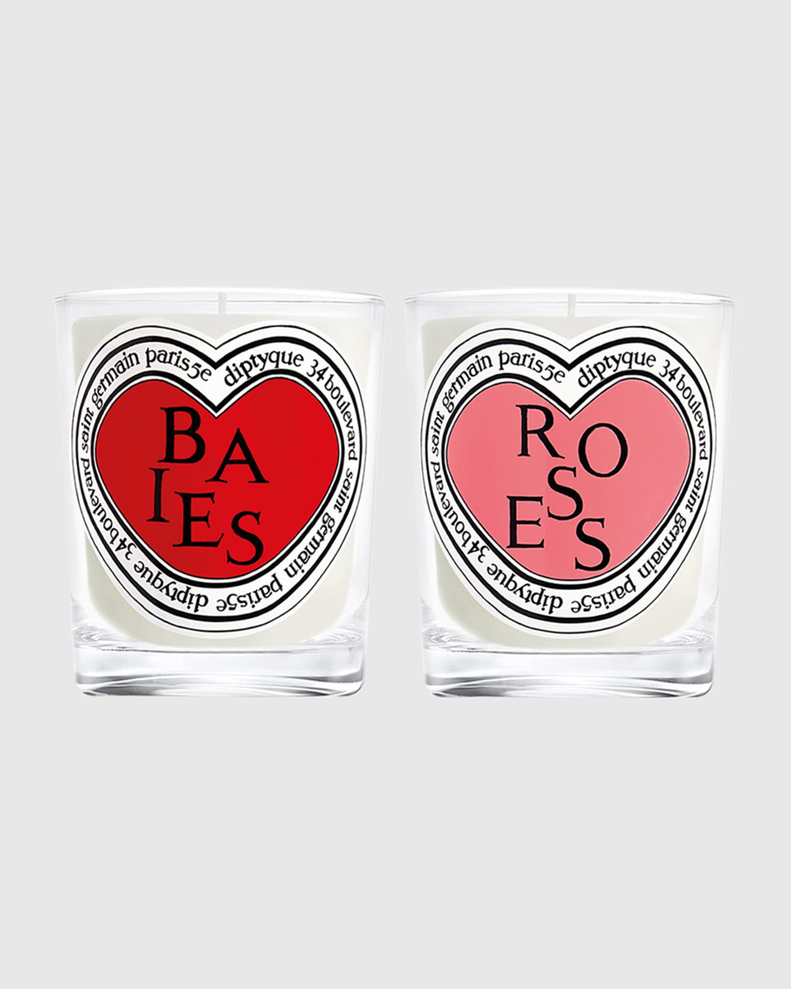 DIPTYQUE 2024 Limited Edition Valentines Baies and Roses Candle Duo 2 x 190 g