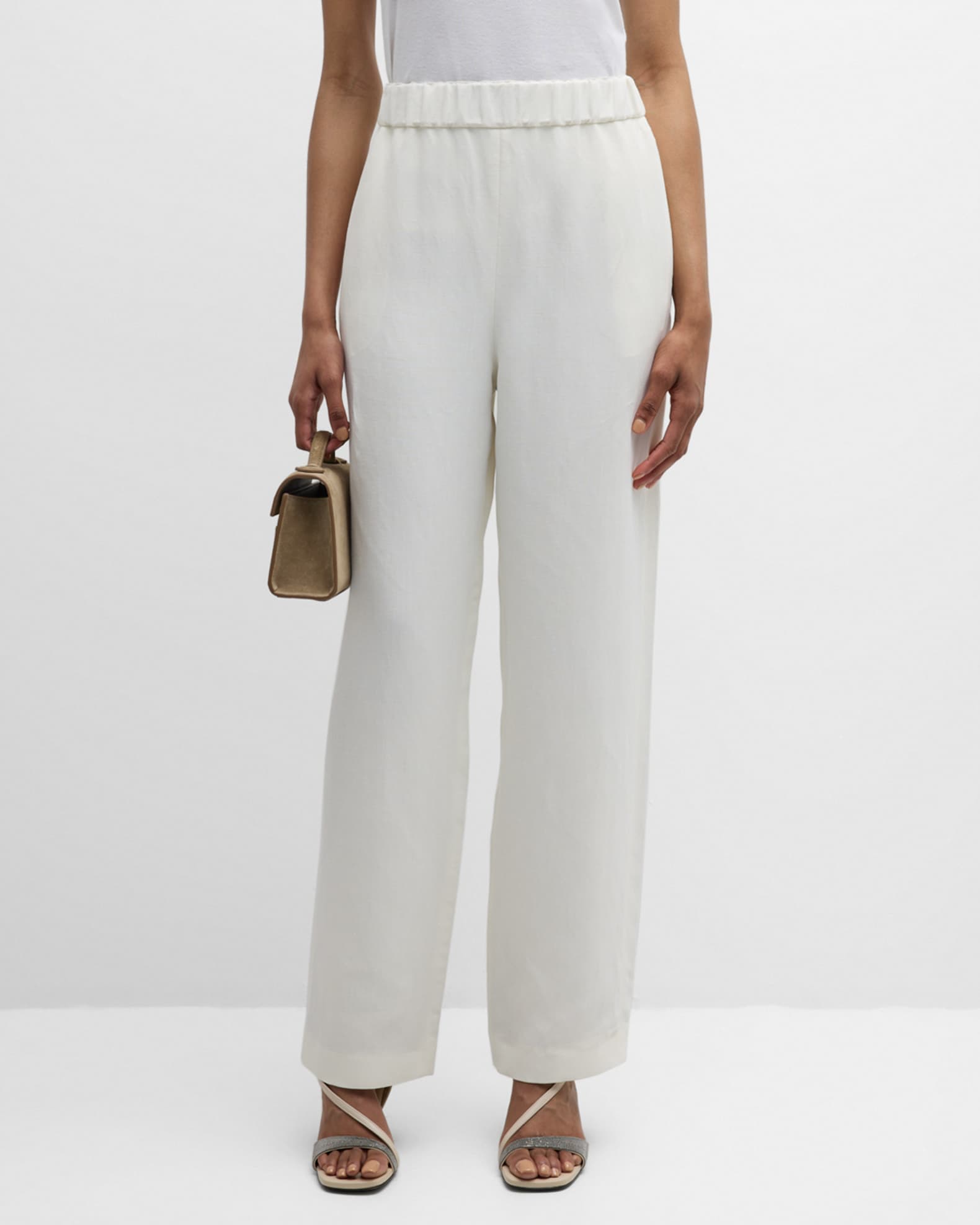 Fabiana Filippi Women's Organic Cotton and Lurex Pants Beige