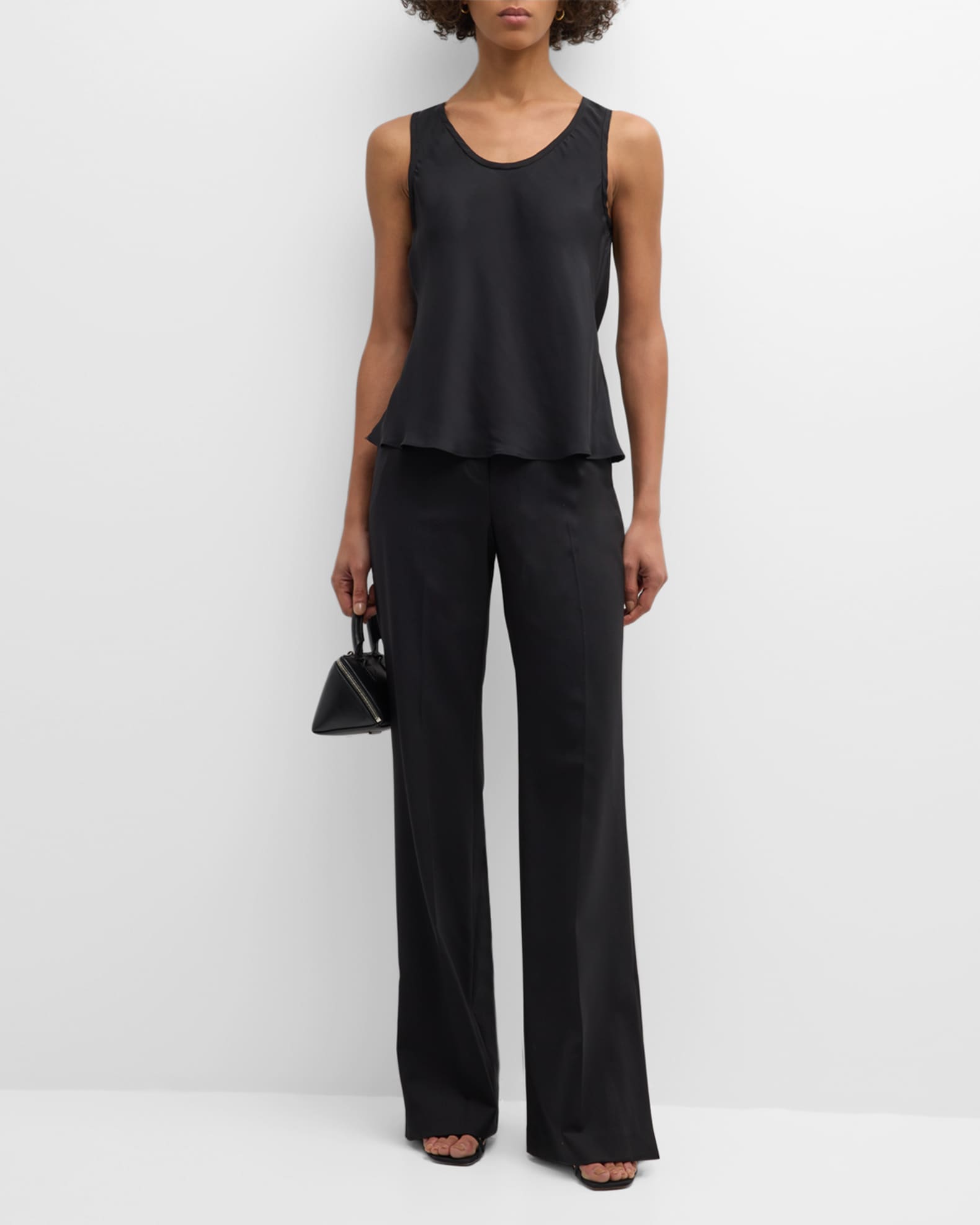 Scoop-Neck Silk Charmeuse Tank 1