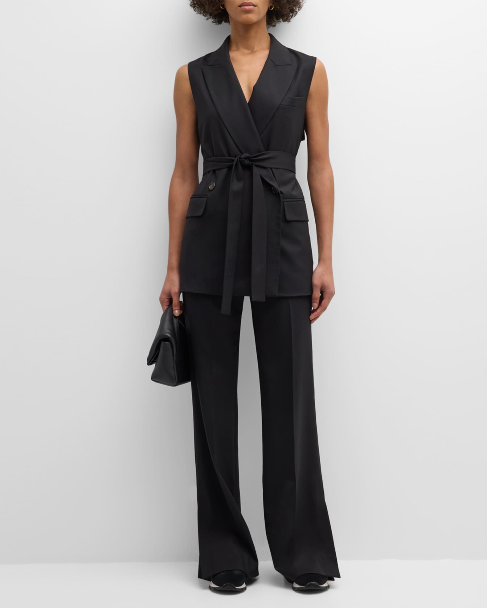 Belted Double-Breasted Seasonless Wool Vest 1