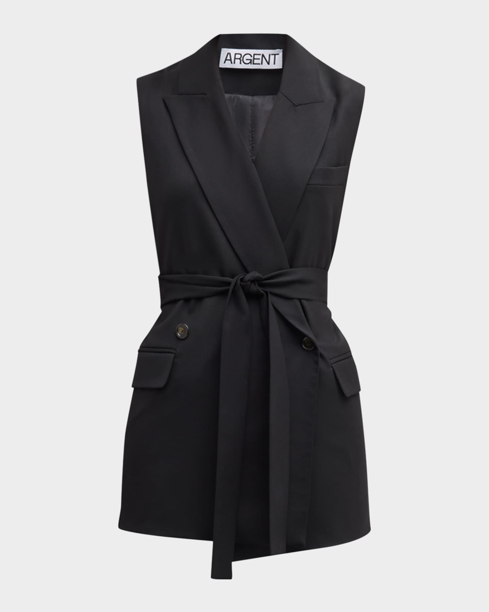Belted Double-Breasted Seasonless Wool Vest 0
