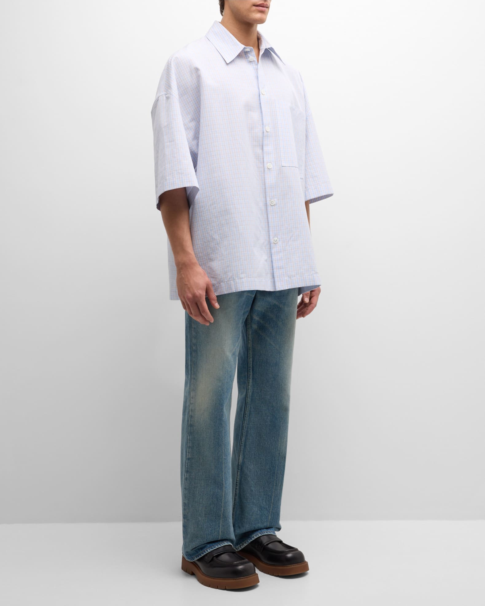 Men's Oversized Check Sport Shirt 1