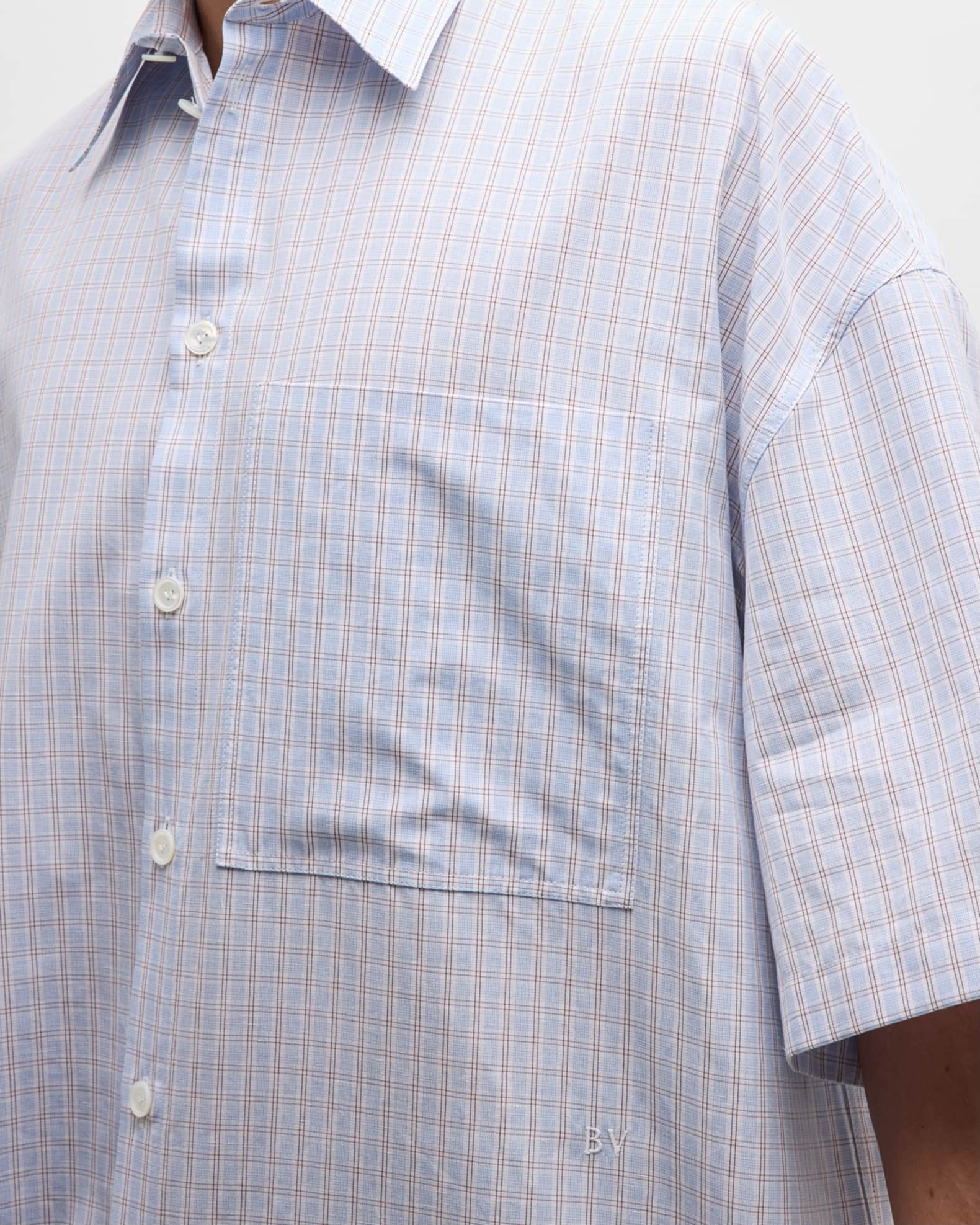ヴェトモンOversized check shirt Bottega Veneta Men's Oversized Check Sport Shirt | Neiman Marcus