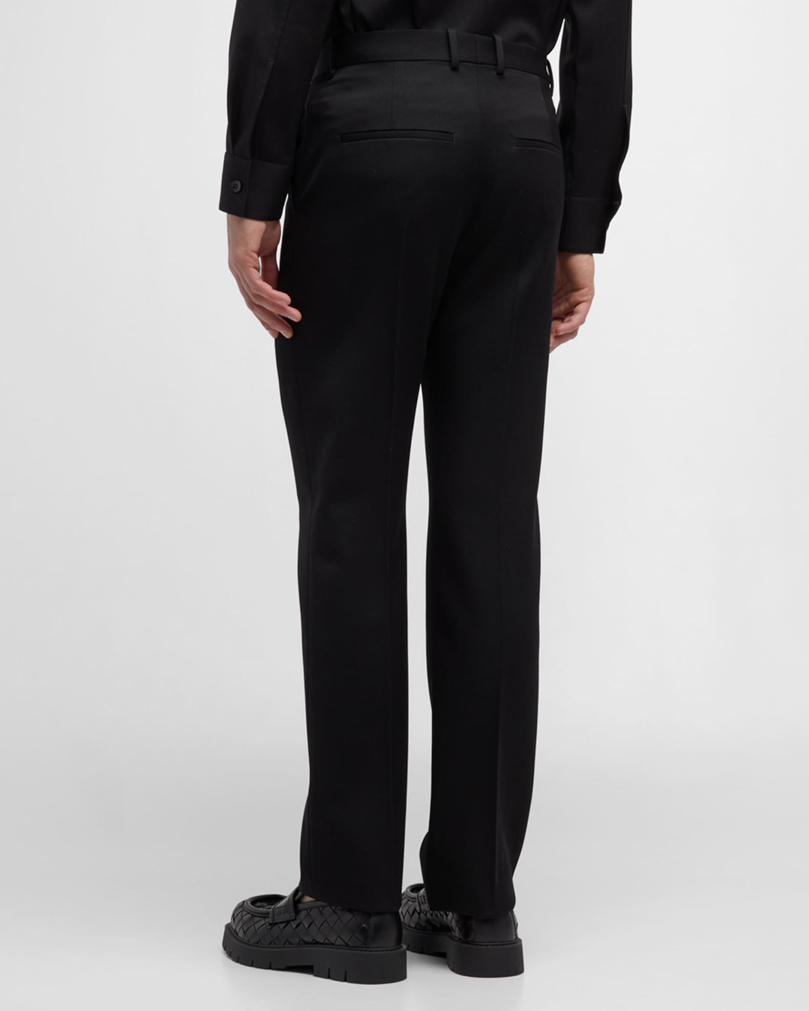パンツ Bottega Veneta Grain De Poudre Straight-Leg Pants Navy Grain de poudre wool straight-leg pants | BOTTEGA