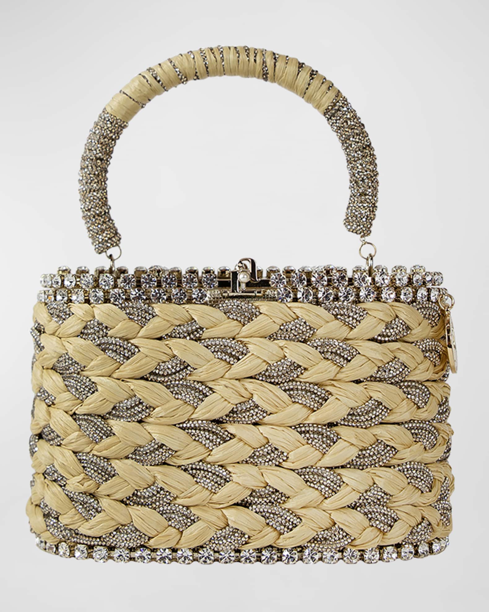 Holli Lula Crystal Braided Top Handle Bag
