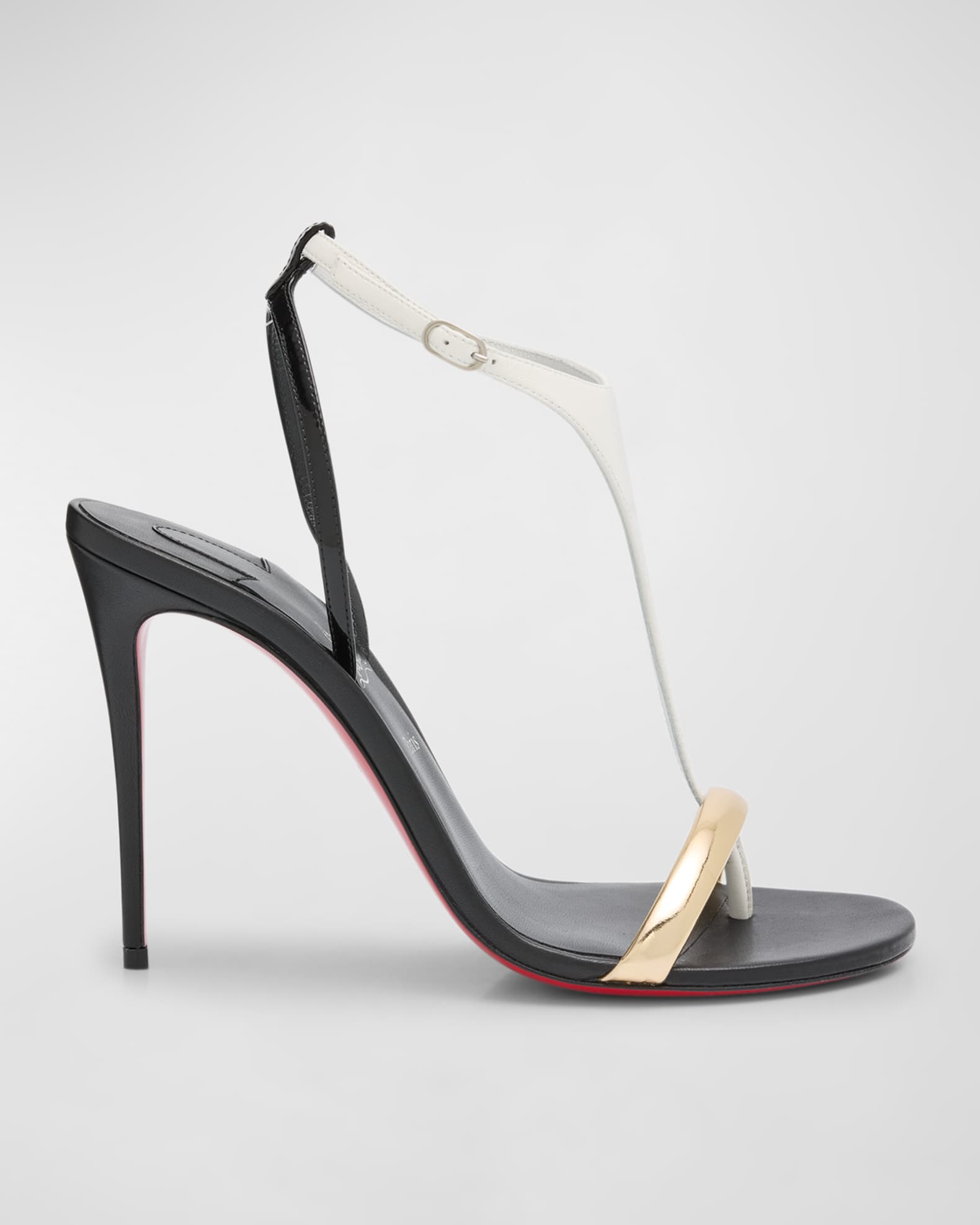 Athina Colorblock T Strap Red Sole Sandals