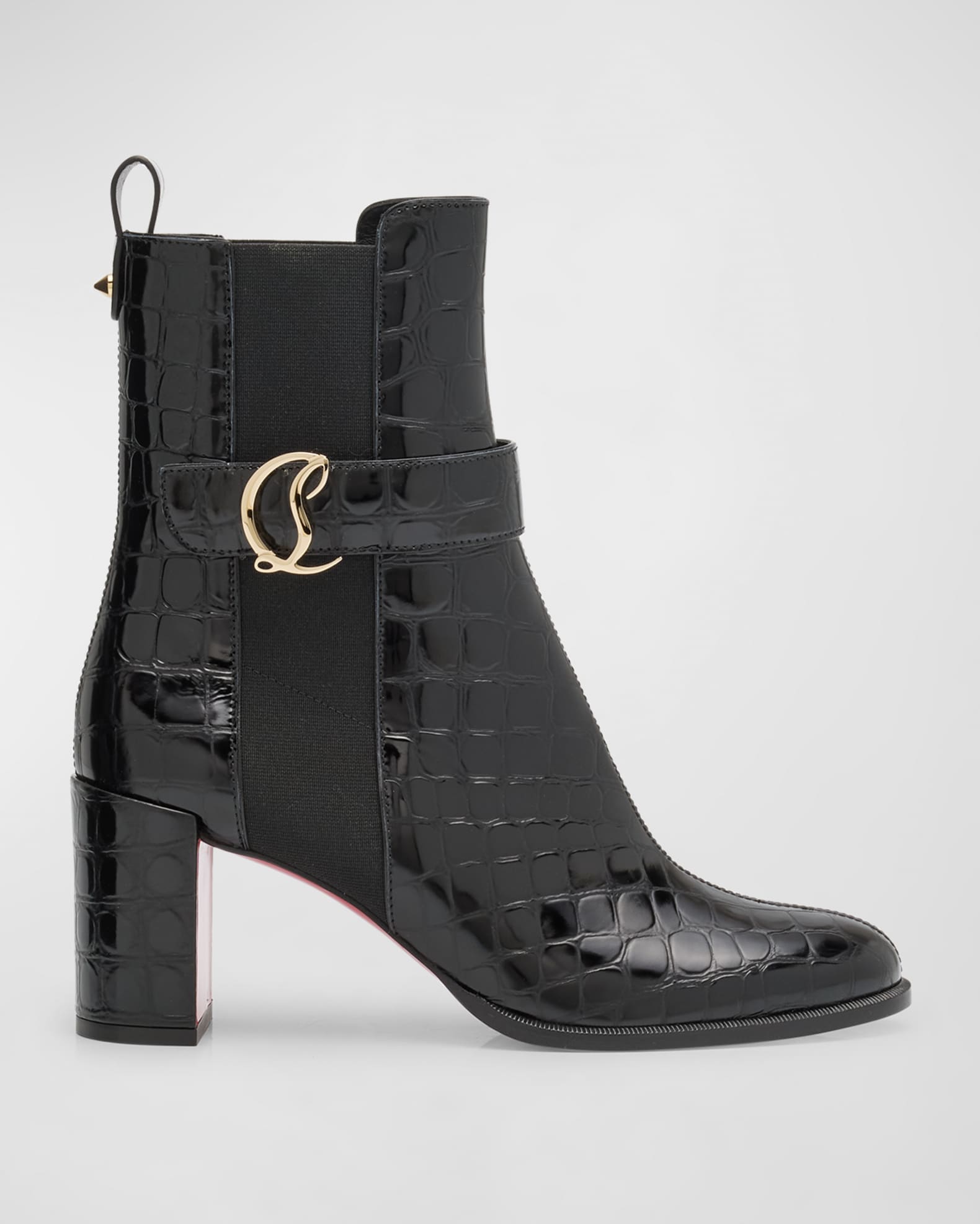 Croco Chelsea Red Sole Booties 0