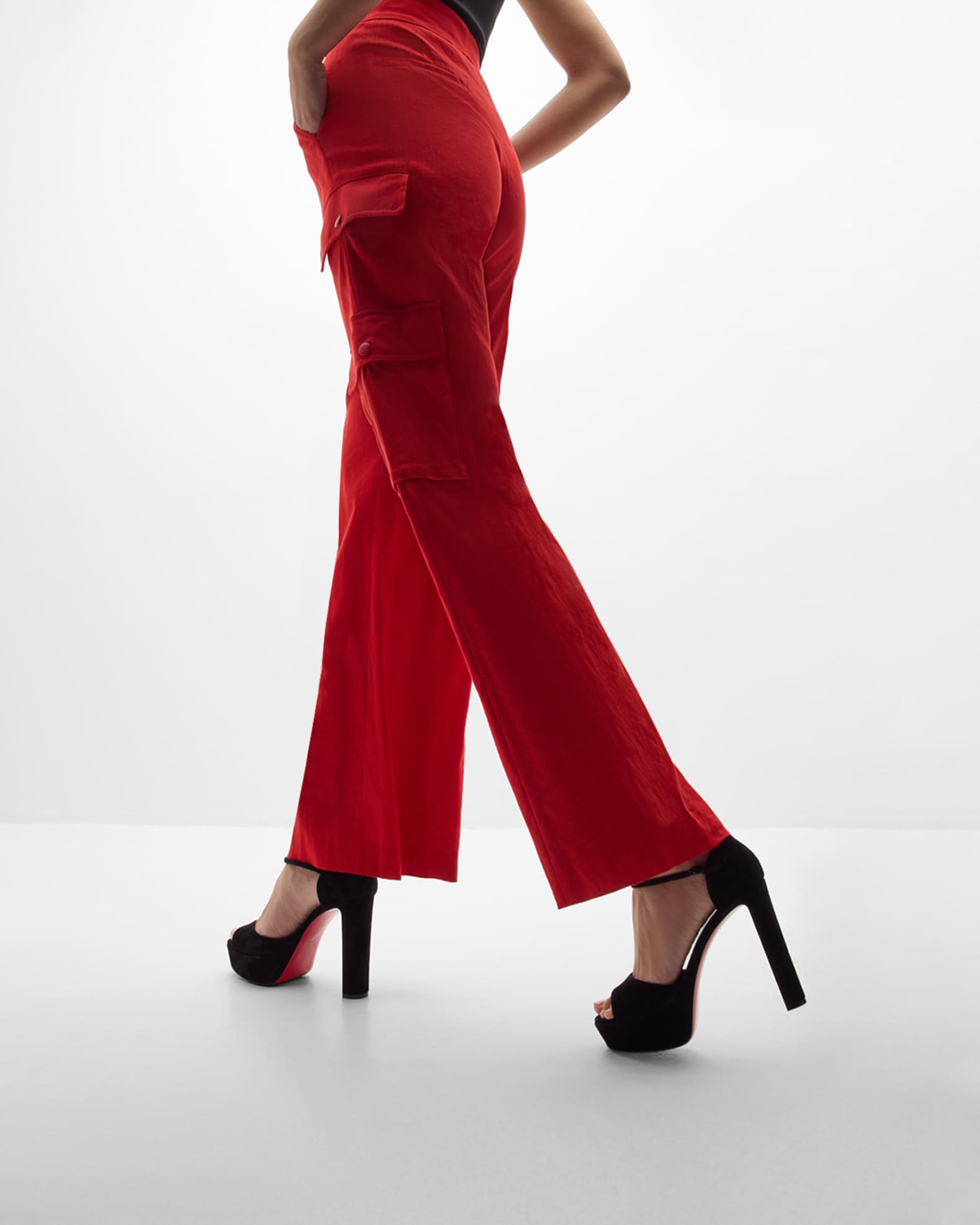 Sandaloo Suede Red Sole Platform Sandals 1