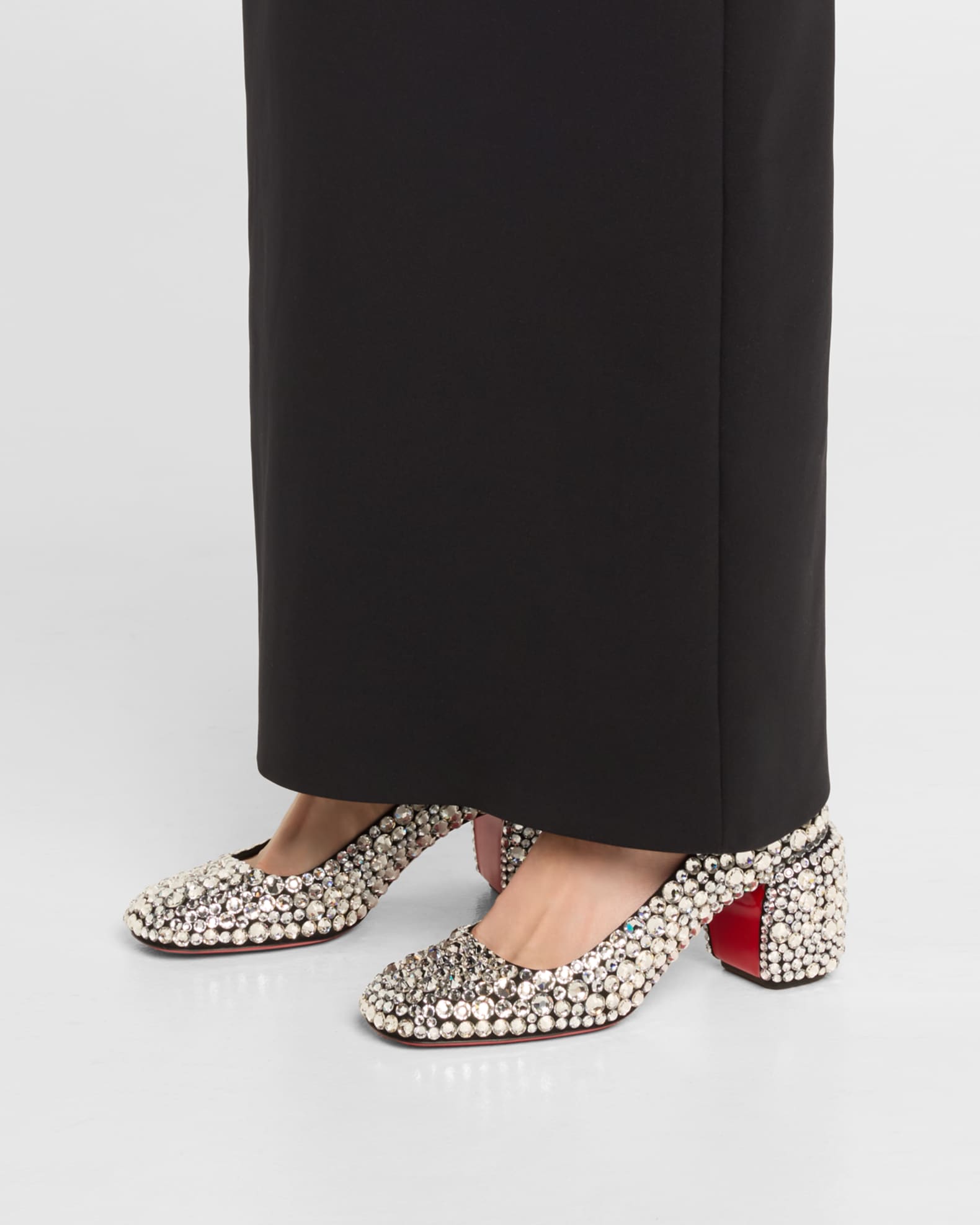 エレガントな【ルブタン】Minny Maxi クリスタル パンプス 25SS Christian Louboutin Minny Maxi Crystal Red Sole Pumps