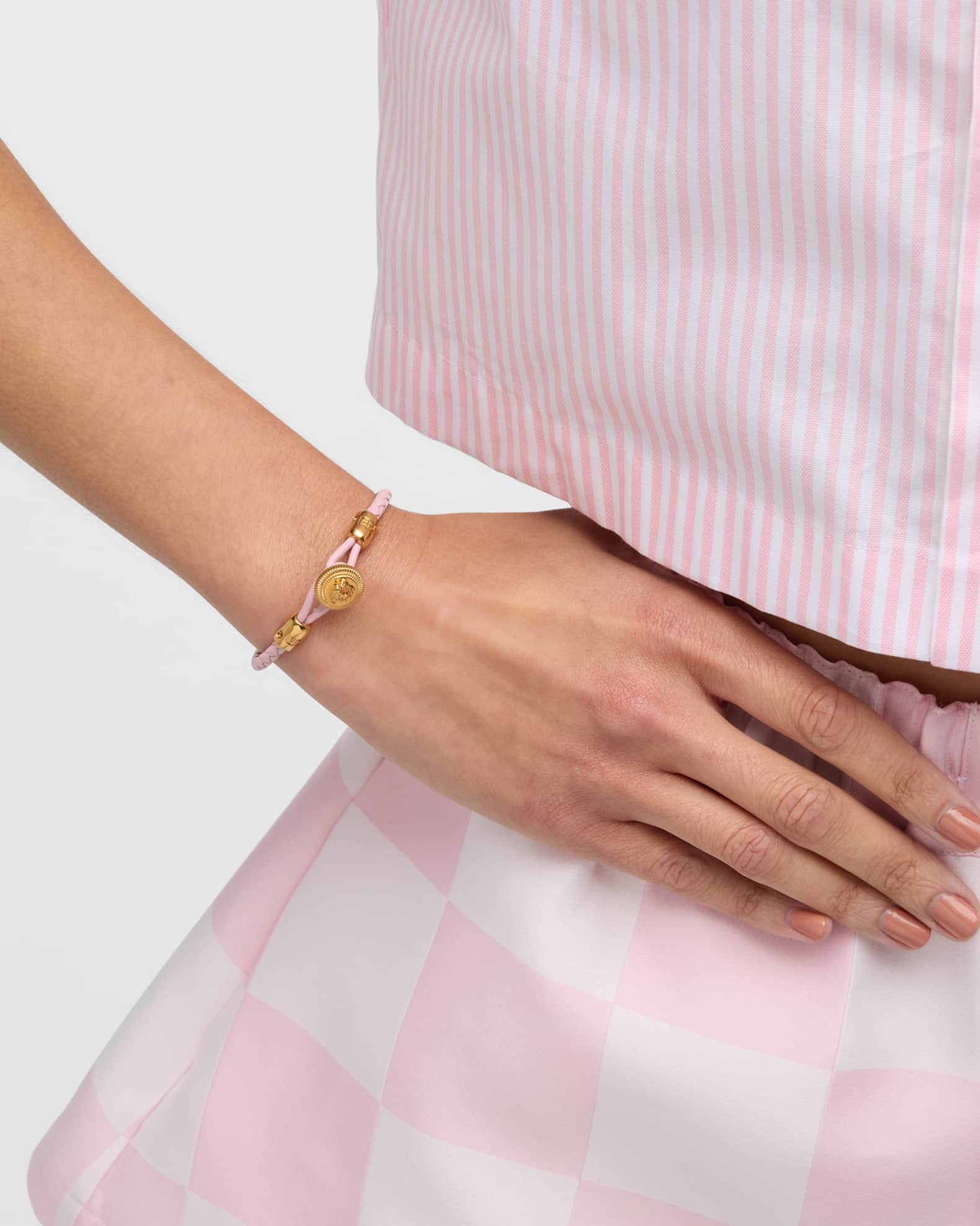 ブレスレット Bracelet - Versace - l - Pink Medusa '95 Leather Bracelet Pink | VERSACE US