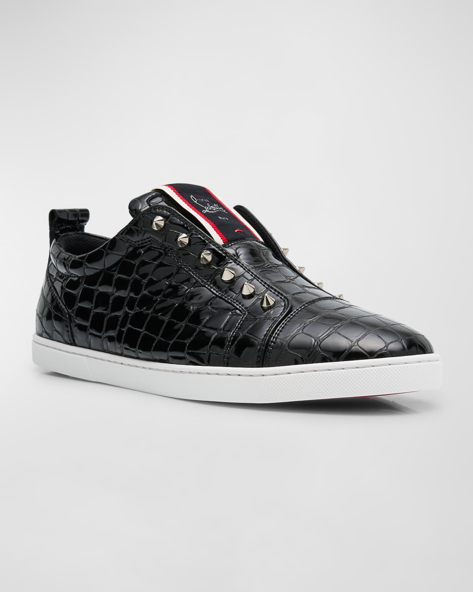 Christian Louboutin Men s F.A.V Fique A Vontade Croc Effect Slip On Sneakers Neiman Marcus