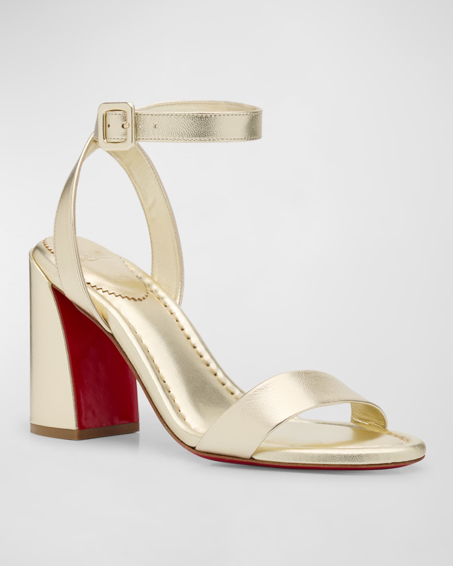 Christian Louboutin Miss Sabina Metallic Red Sole Sandals Neiman Marcus