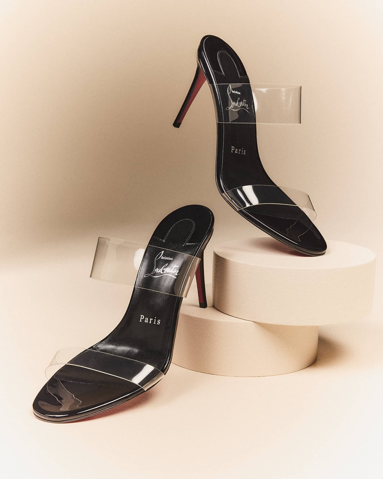 Just Nothing Clear Red Sole Slide Sandals
