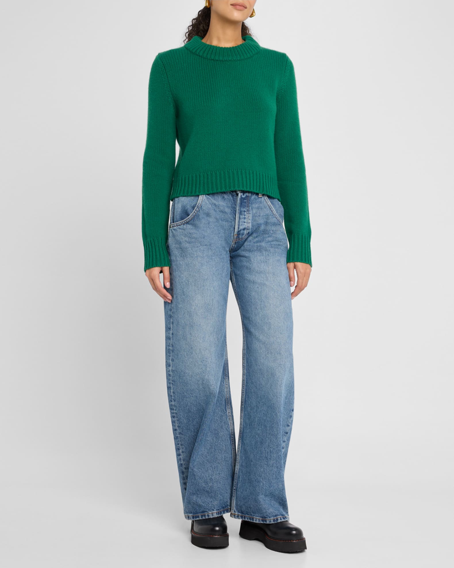 Wool Cashmere Solid Mini Marin Sweater 1