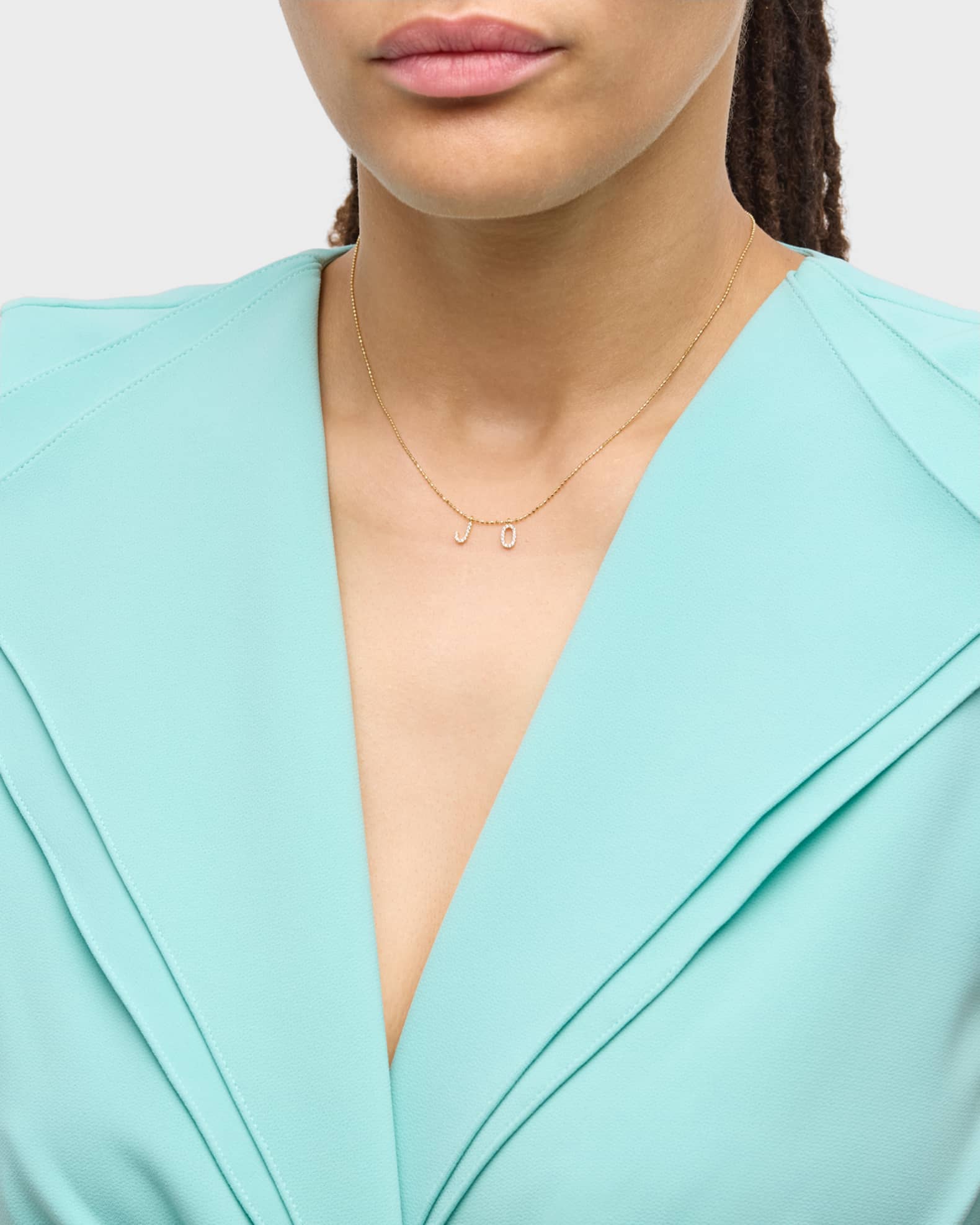14K Gold-Plated Sterling Silver 2-Letter Personalized Necklace  1