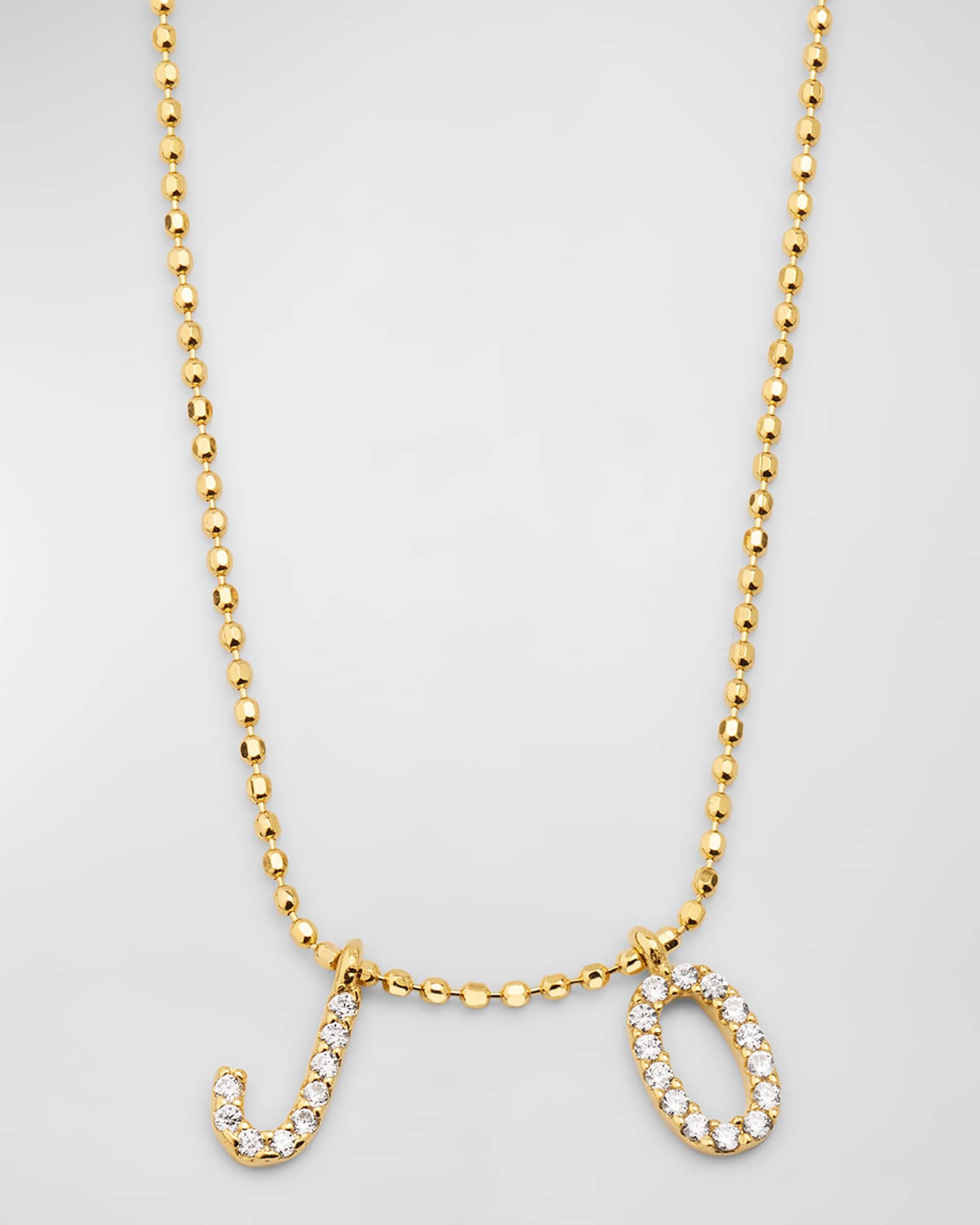 14K Gold-Plated Sterling Silver 2-Letter Personalized Necklace  0